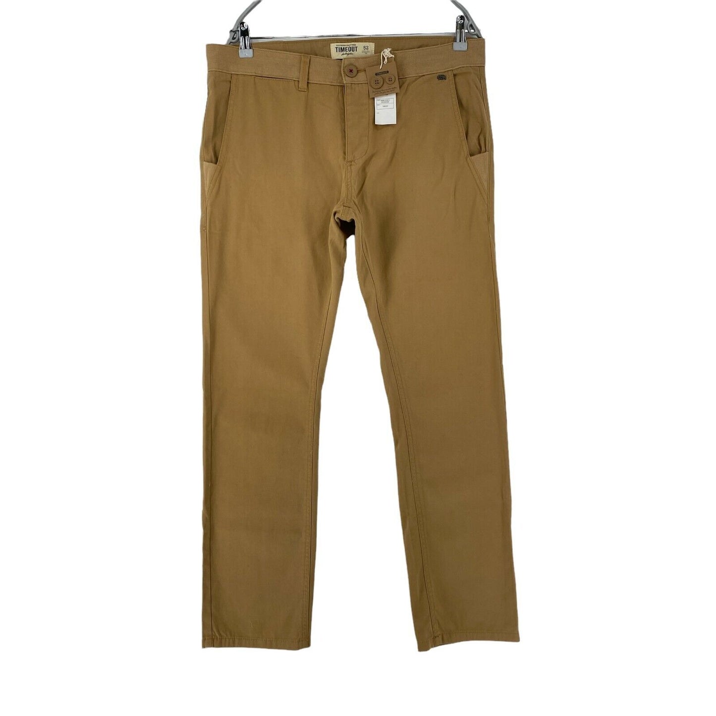 TIMEOUT Brown Slim Straight Fit Chino Trousers EU 48 52 54 56 W33 W35 W36 W38