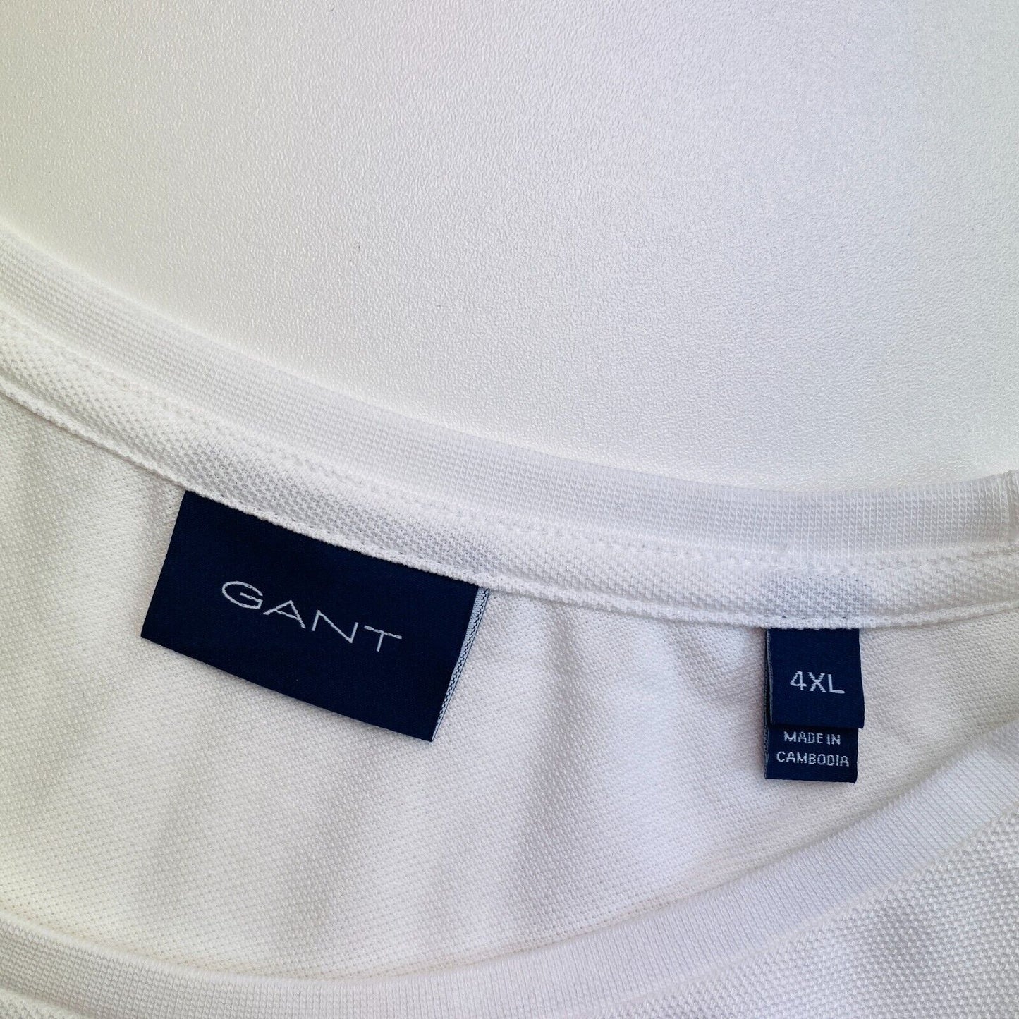 GANT White Original Pique Crew Neck T Shirt Size 4XL