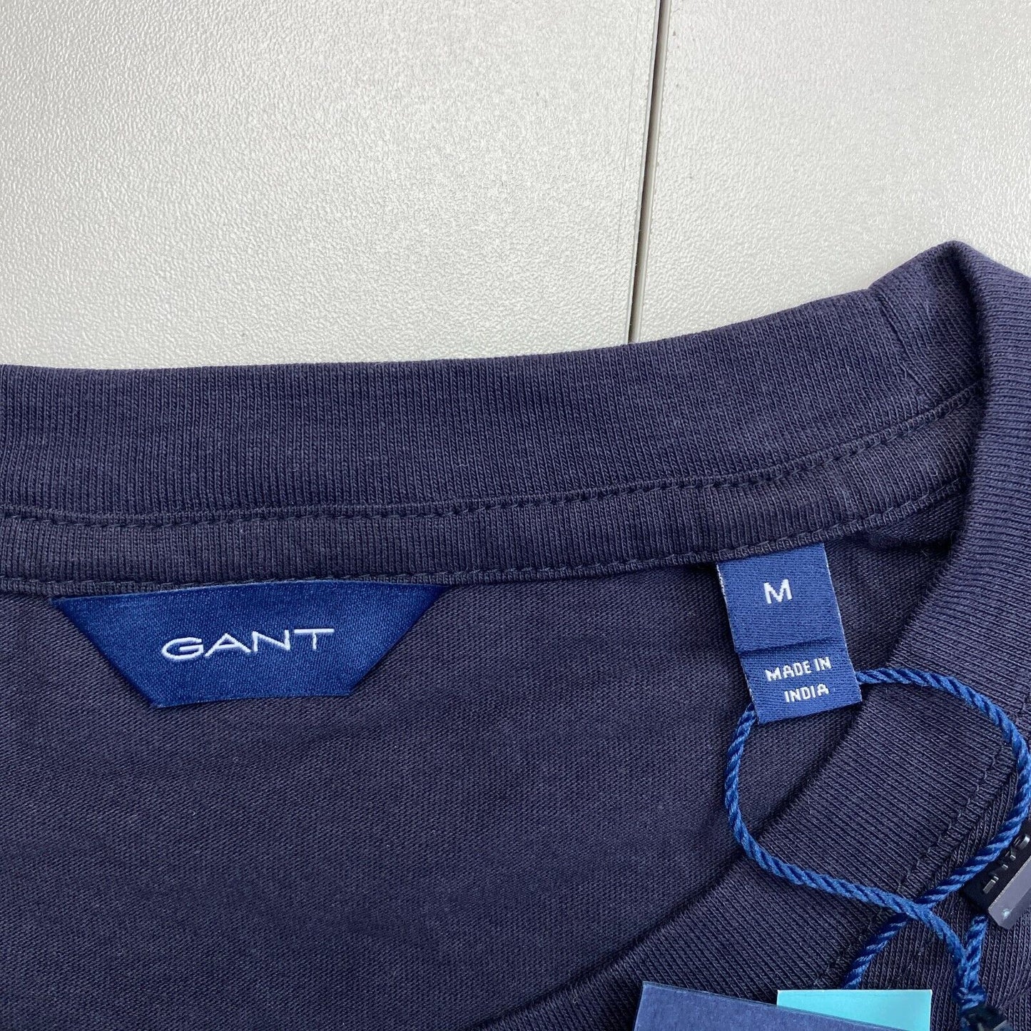 GANT Women Navy Blue Rope Icon Crew Neck Short Sleeves T Shirt Size M