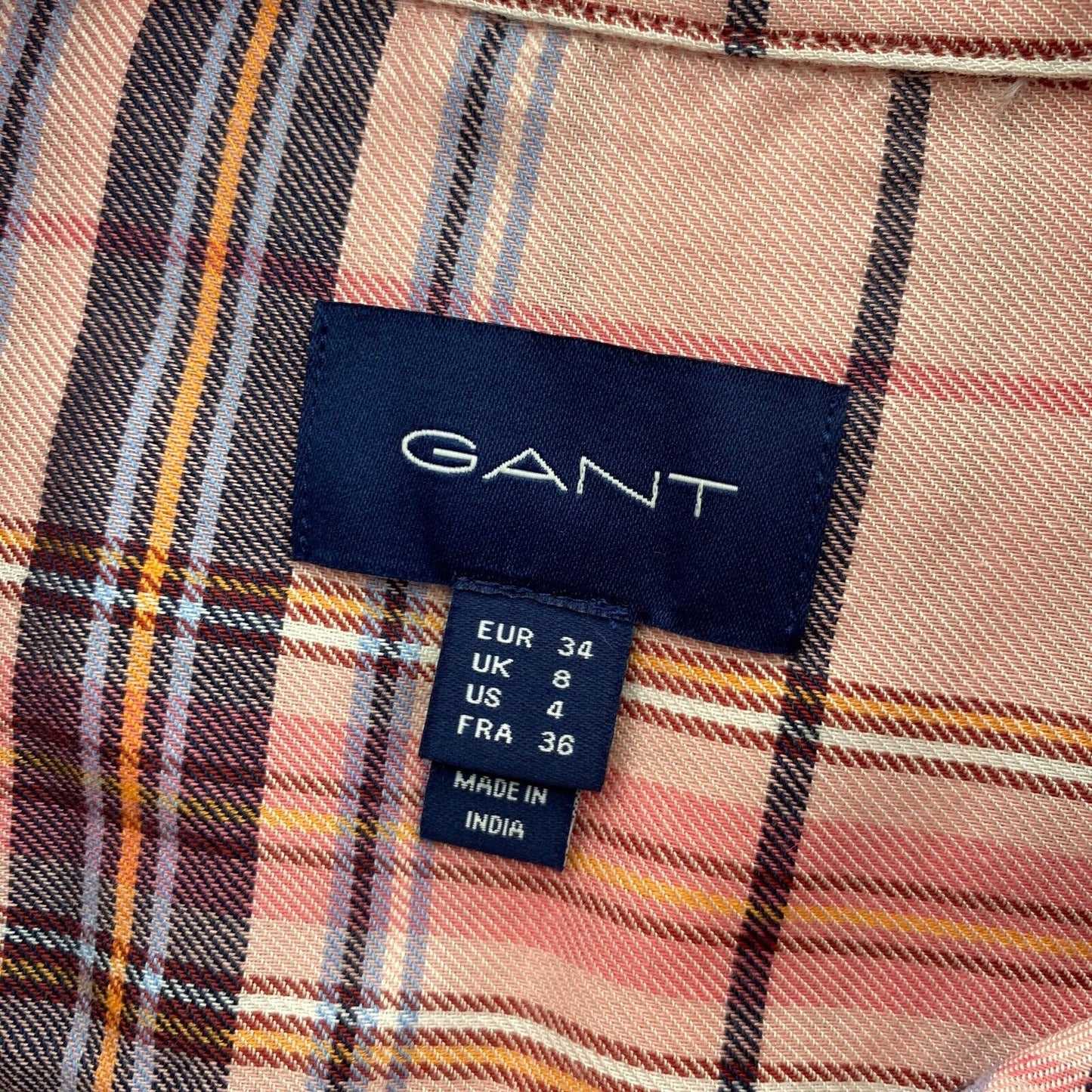 GANT Hemd aus Twill mit Karomuster, rosa, Größe EU 34, UK 8, US 4