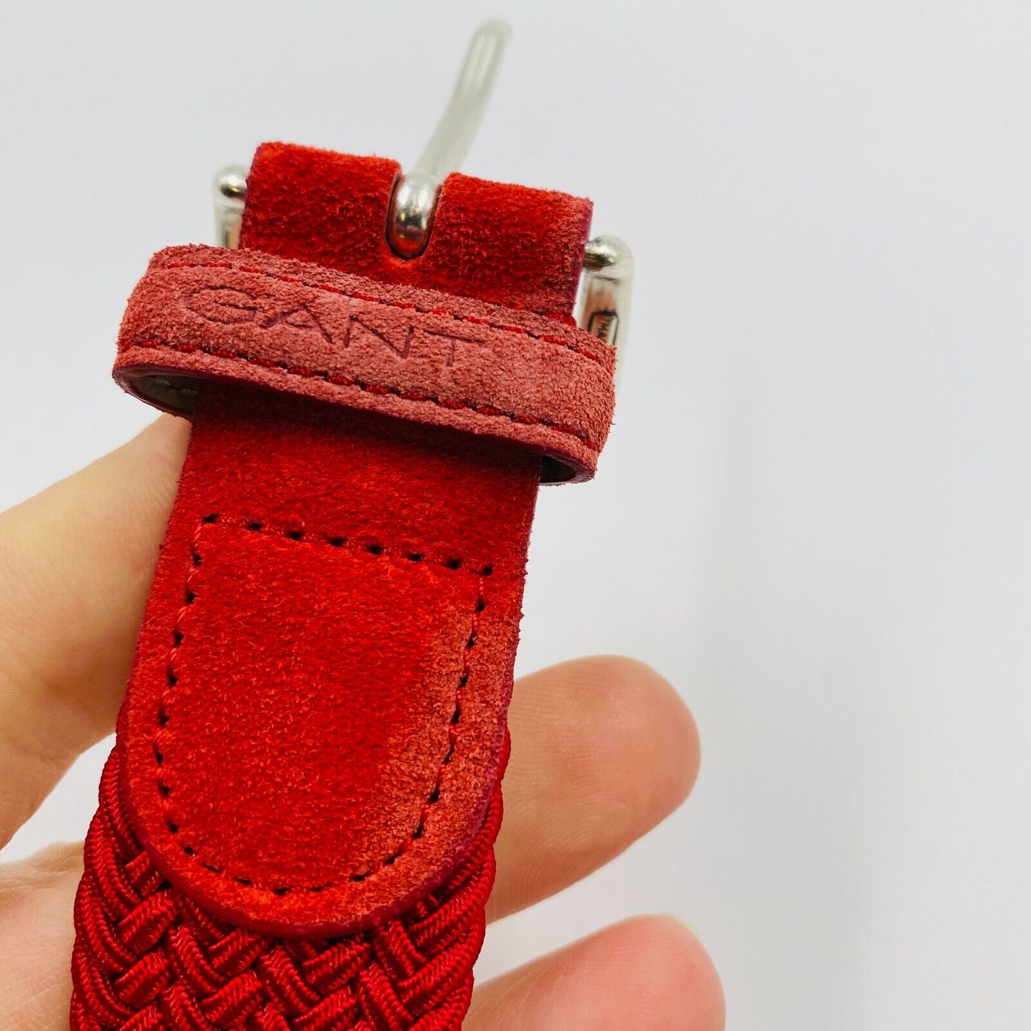 GANT Ladies Red Elastic Stretchy Braid Belt Size 85 cm 34 in.