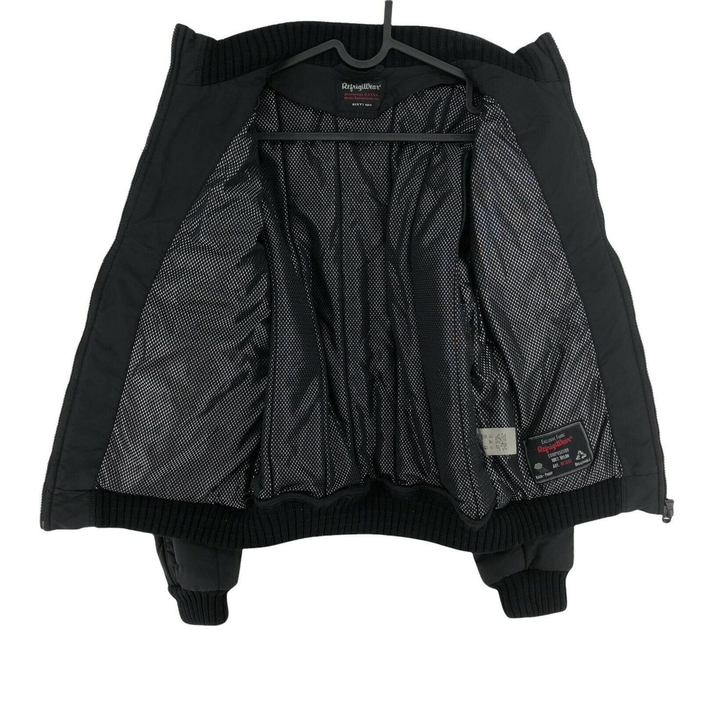 RefrigiWear Black Rain Proof Padded Bomber Jacket Coat Size 14 Years