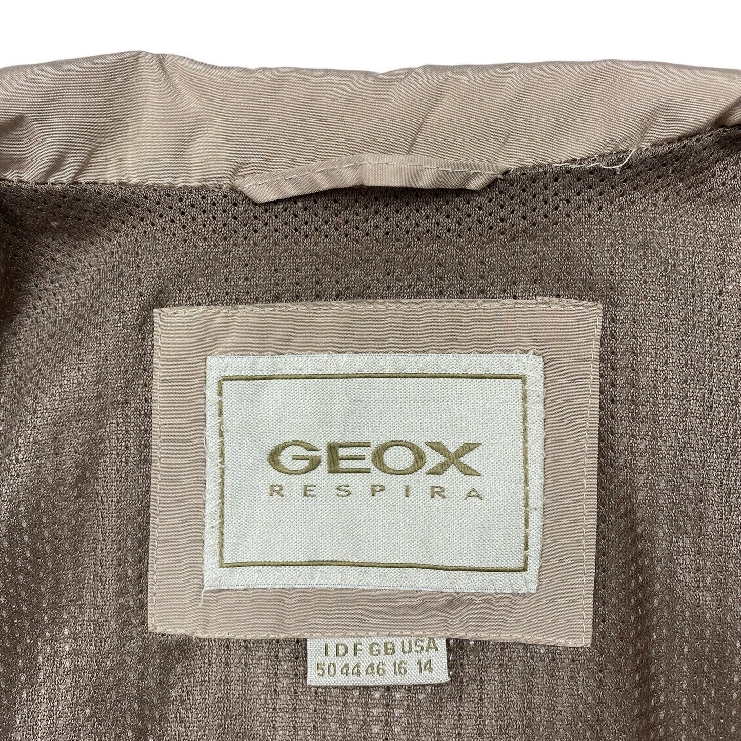 GEOX RESPIRA Beige Jacket Size IT 50 UK 16 US 14