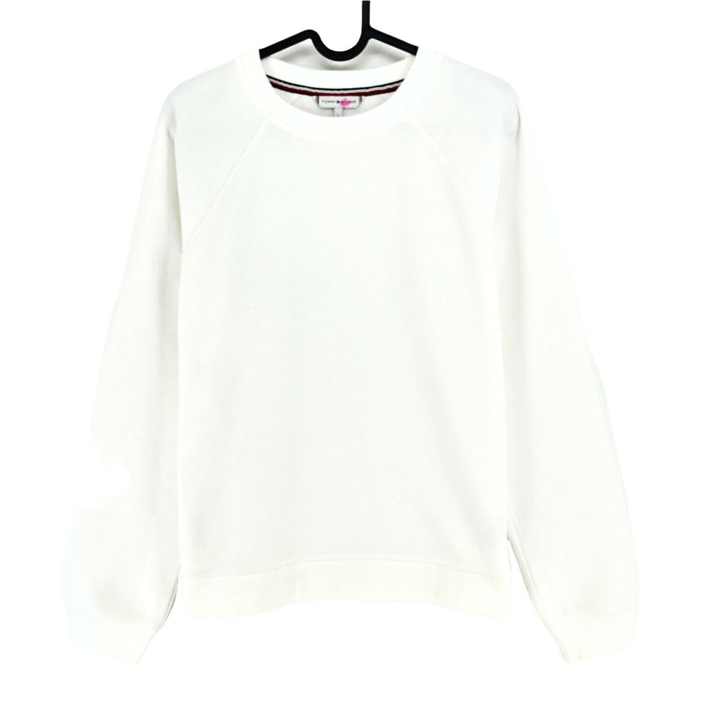 TOMMY HILFIGER White Crew Neck Sweater Jumper Size S