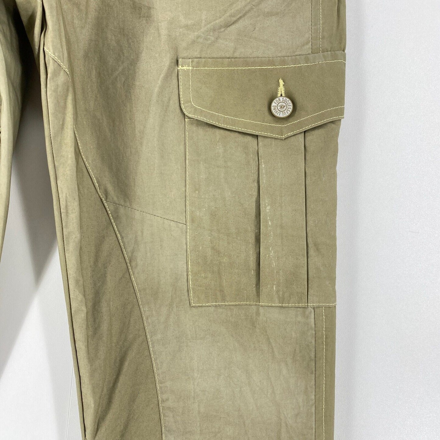 DIESEL URSULA Women Khaki Green Regular Fit Cargo Trousers Size EUR 40