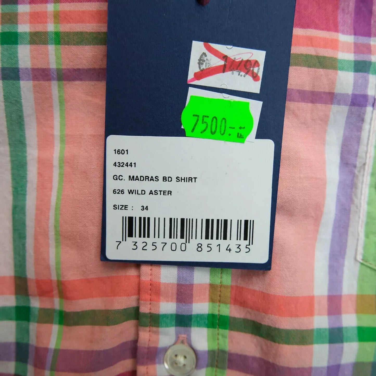 GANT Women Pink Madras Check Print Shirt Size EU 34 UK 8 US 4