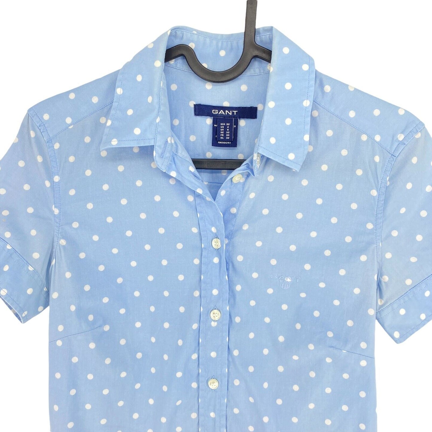 GANT Light Blue Polka Dot Short Sleeves Shirt Size EU 32 UK 6 US 2