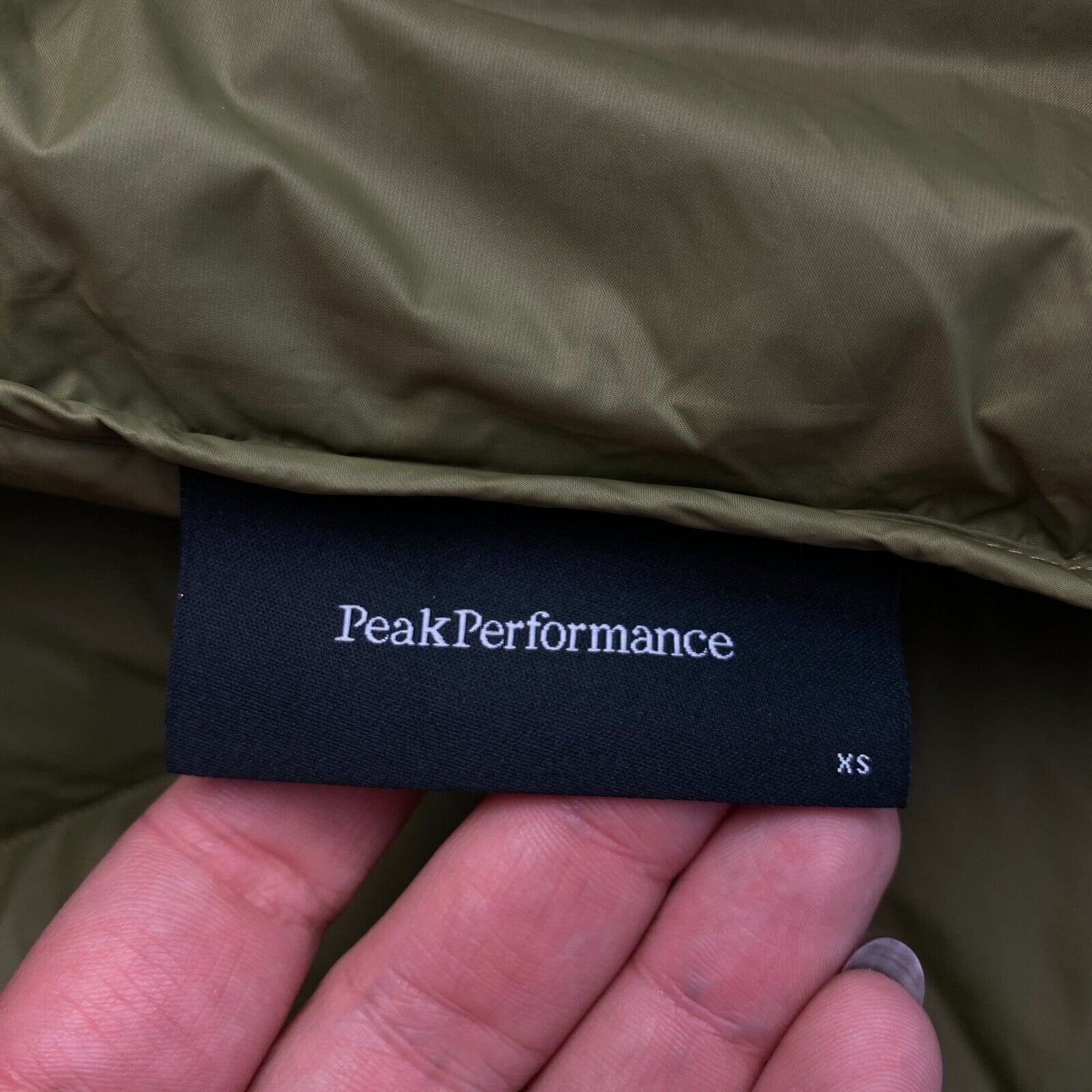 Peak Performance Women Green Frost Down Hooded Jacket Coat Size XS