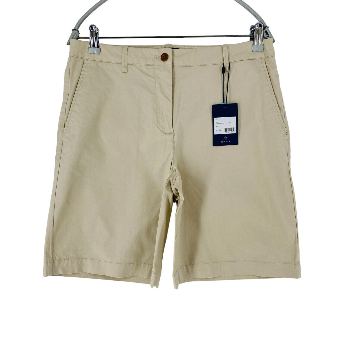 GANT Women Beige Regular Fit Chino Shorts EUR 38 UK 10 US 8