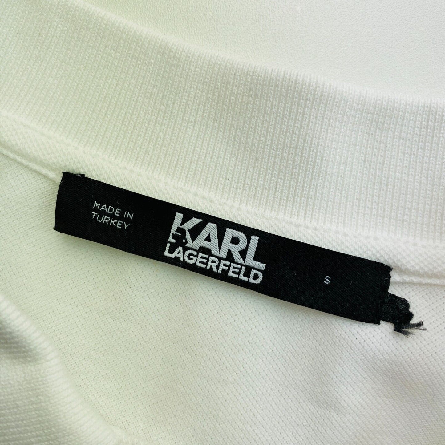 Karl Lagerfeld White Mini Ikonik Karl Polo Shirt Size S