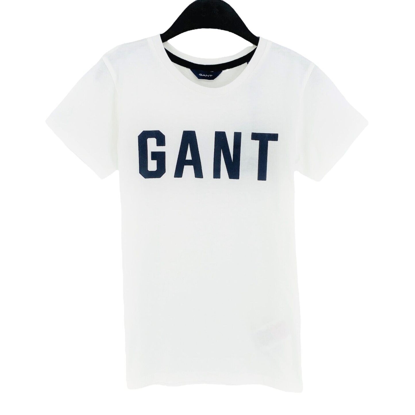 GANT T-shirt à col rond avec logo blanc pour garçon Taille 7 - 8 ans 122/128 cm