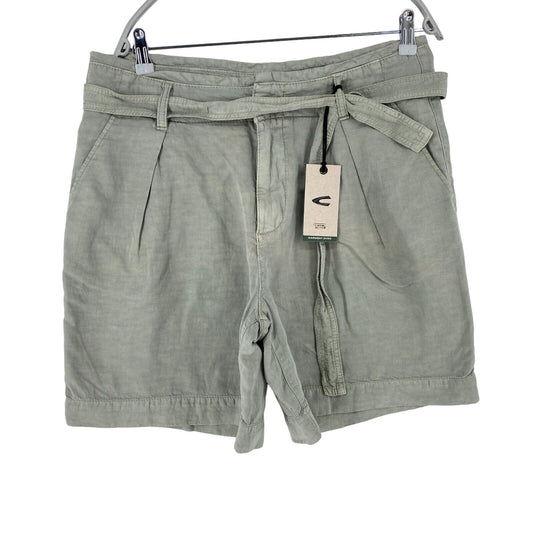 CAMEL ACTIVE Women Grey Relaxed Fit Linen Blend Shorts Size W29