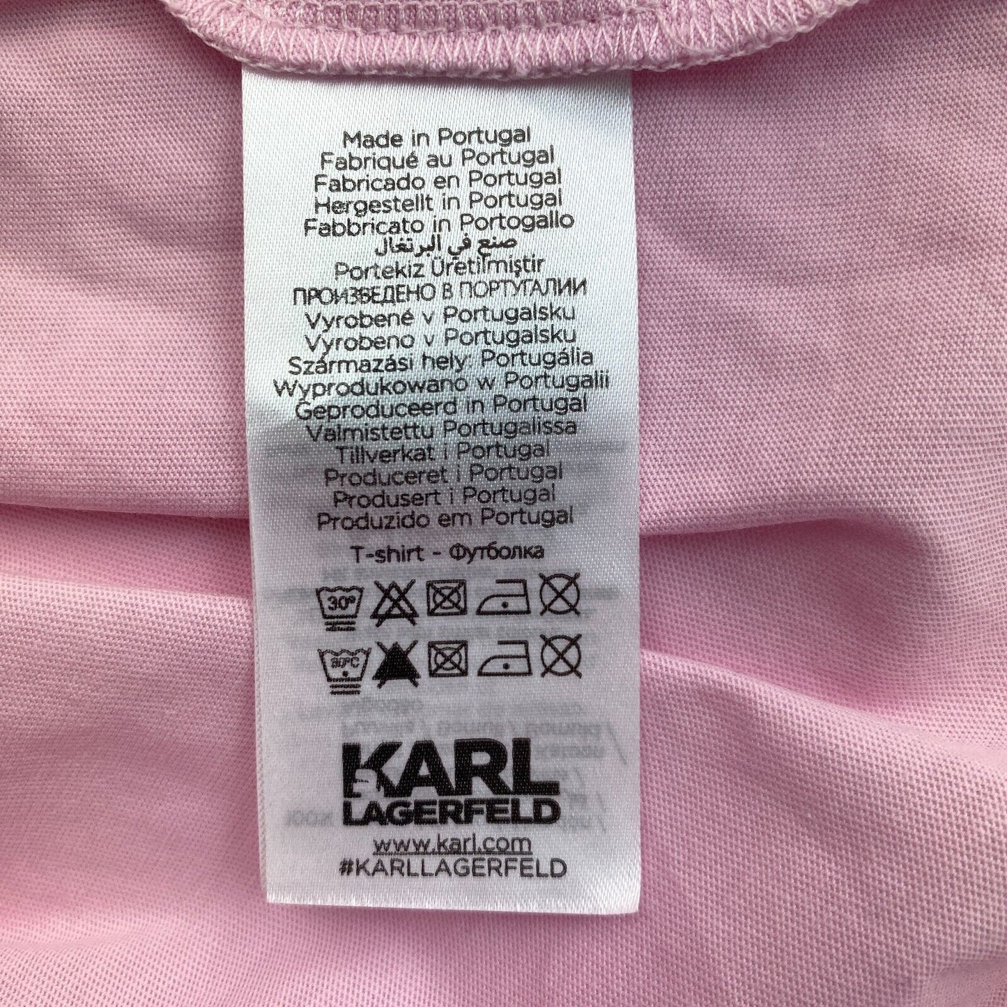 Karl Lagerfeld Pink Karlifornia Rundhals-T-Shirt Größe S