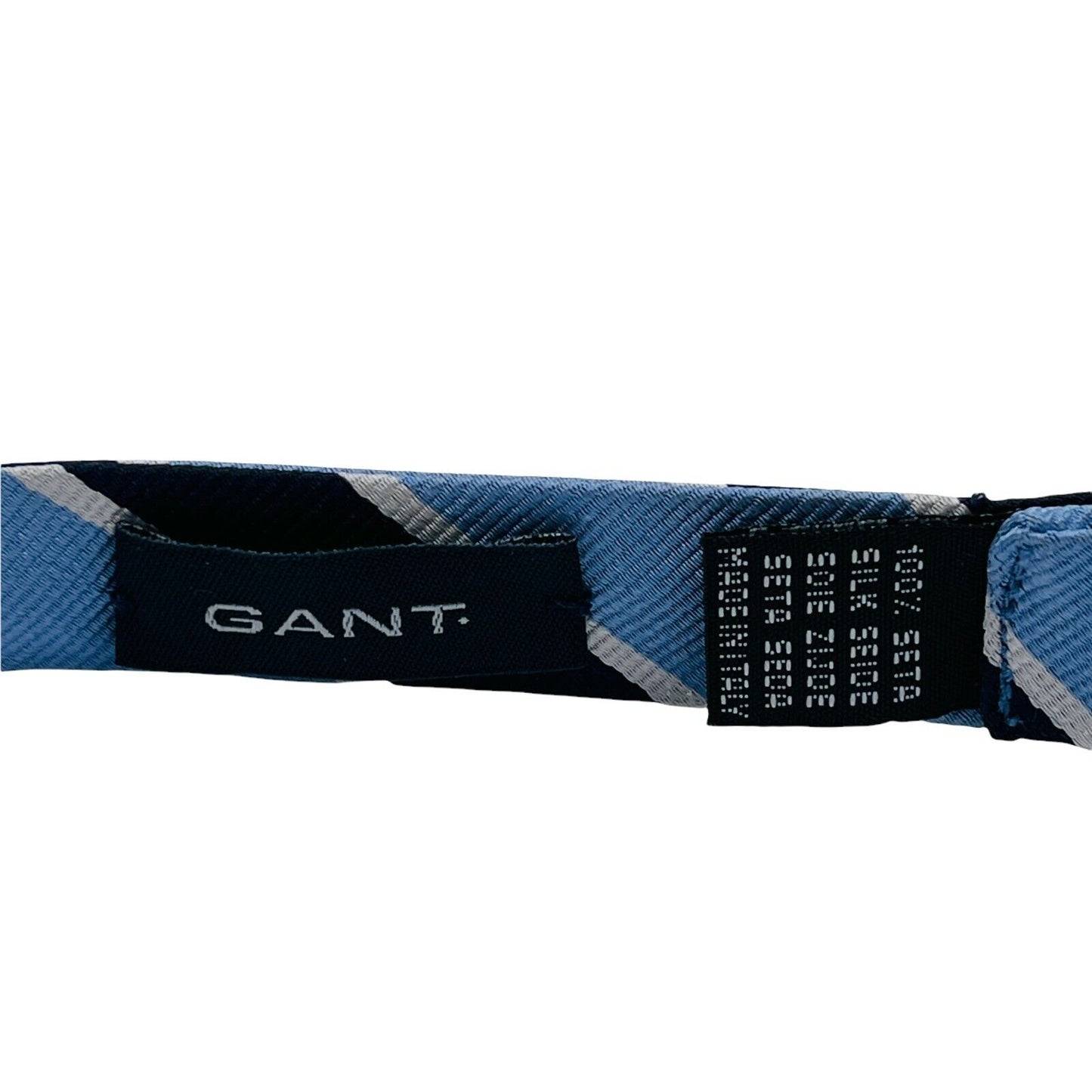 GANT Blue Striped 100% Silk Handsewn Bow Tie Made in Italy