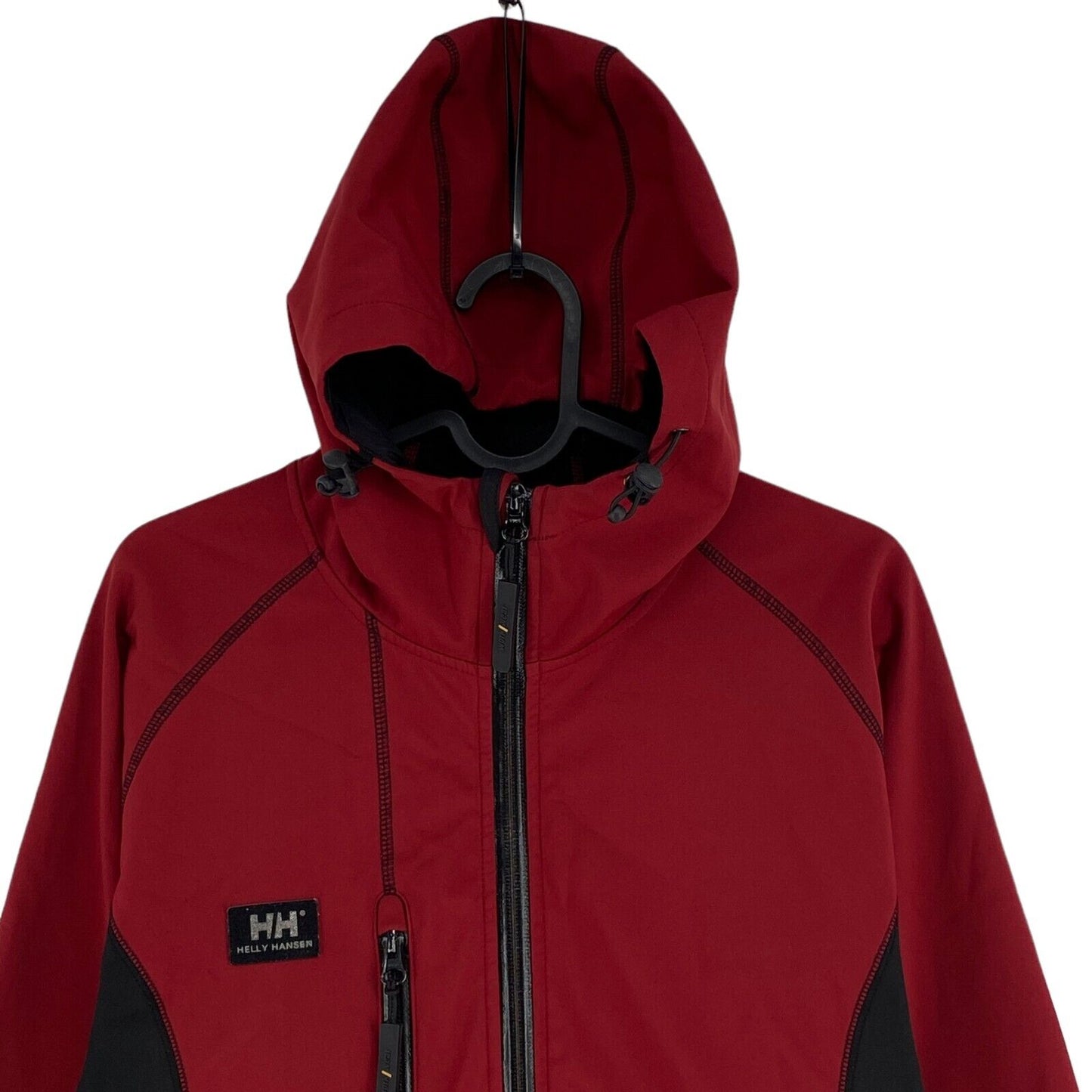 HELLY HANSEN Softshell Dark Red Hooded Workwear Jacket Coat Size S