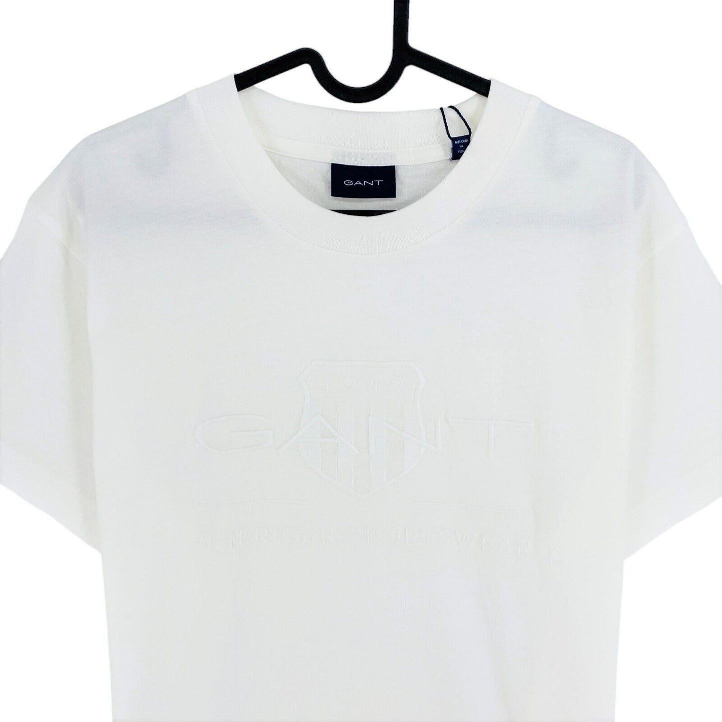 GANT White Regular Tonal Shield Crew Neck T Shirt Size XL