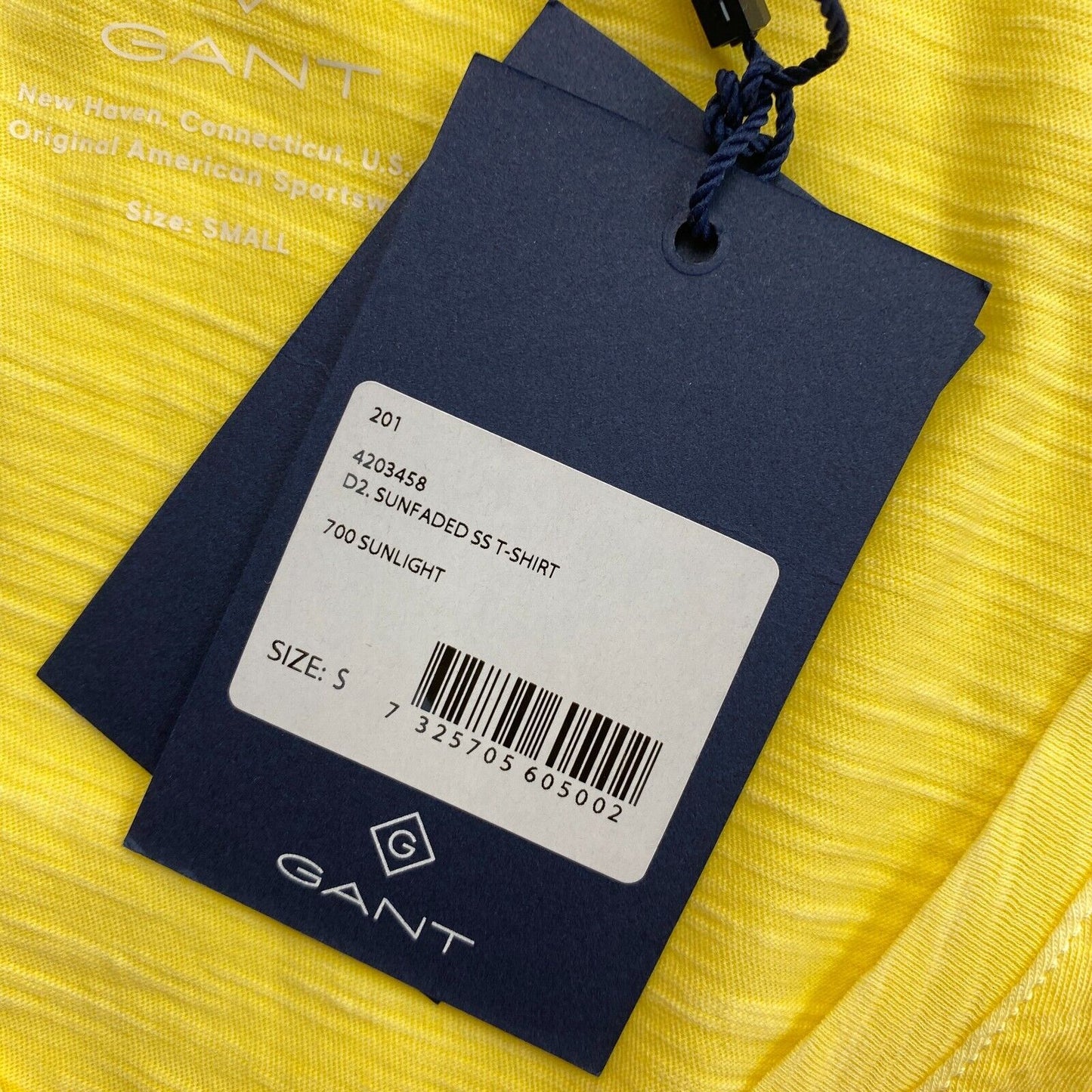 GANT T-shirt jaune délavé à col en V Taille S