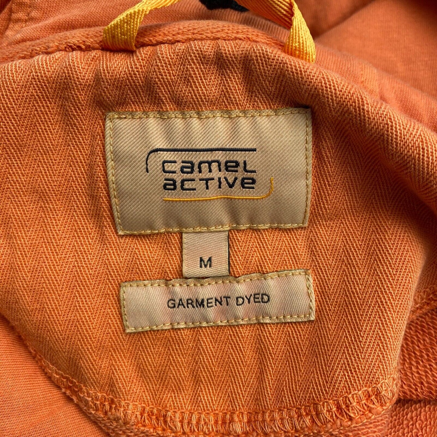 Camel Active Men Orange Garment Dyed Hoodie Sweater Jumper Size M