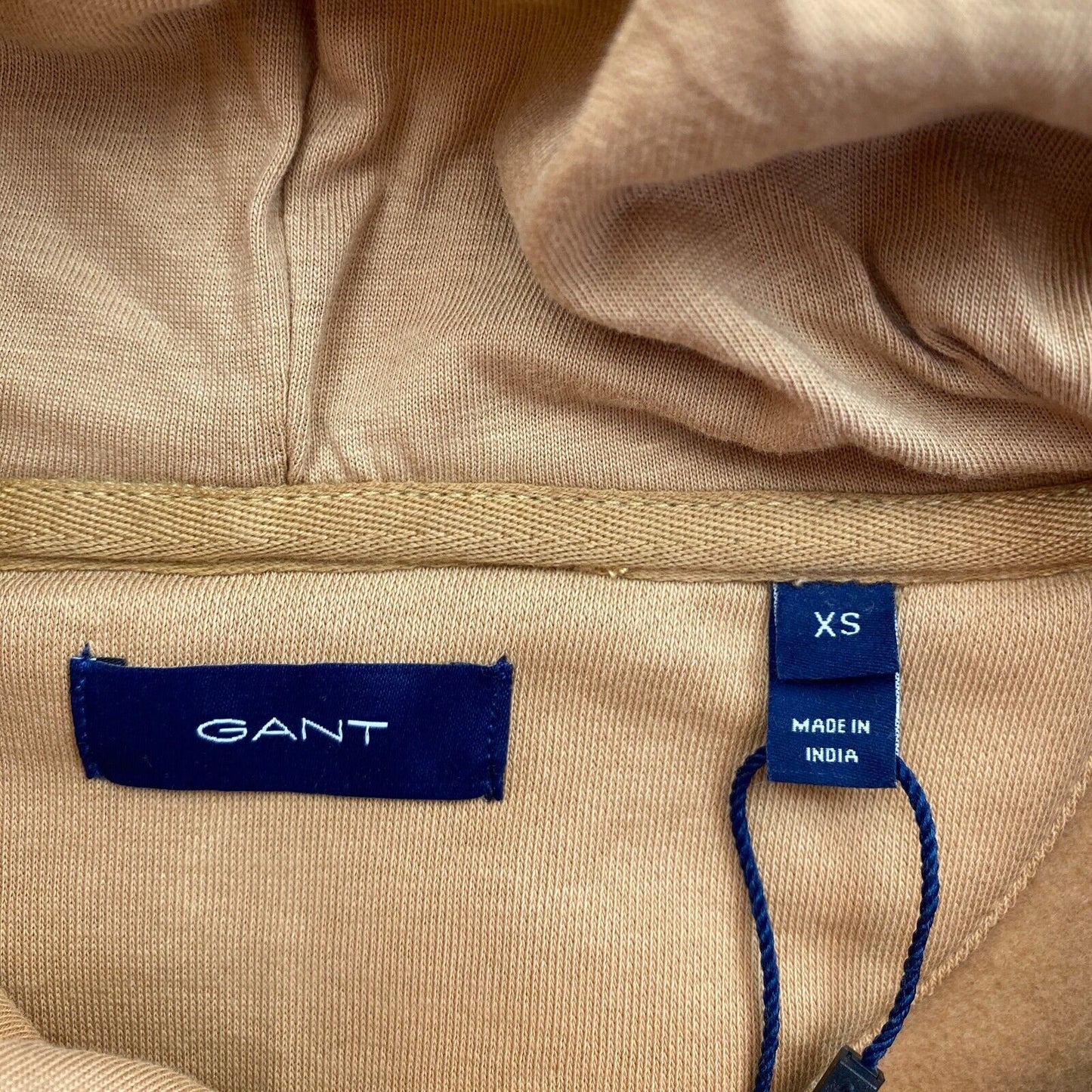 GANT Brown Tonal Logo Hoodie Sweater Pullover Size XS