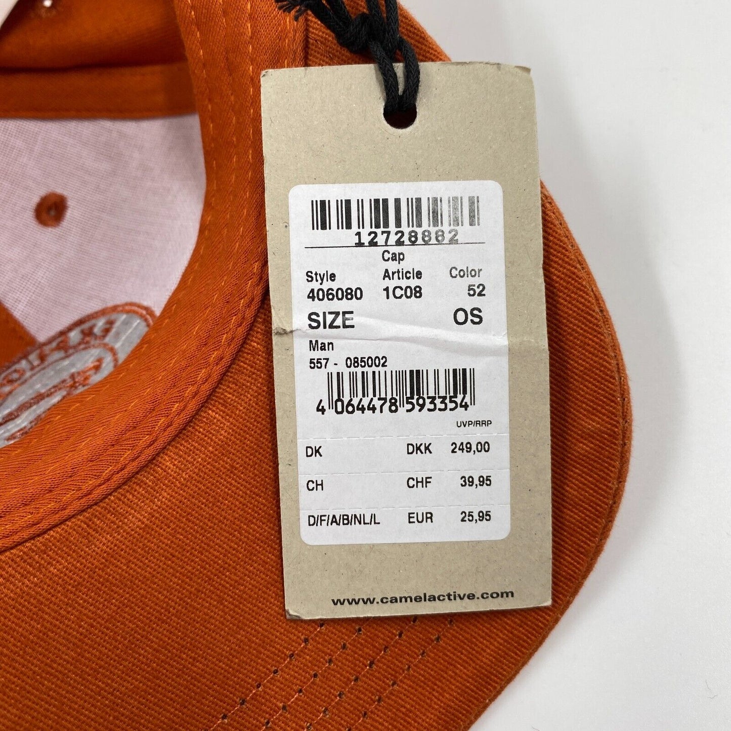 Camel Active Orange Cotton Baseball Cap Hat One Size