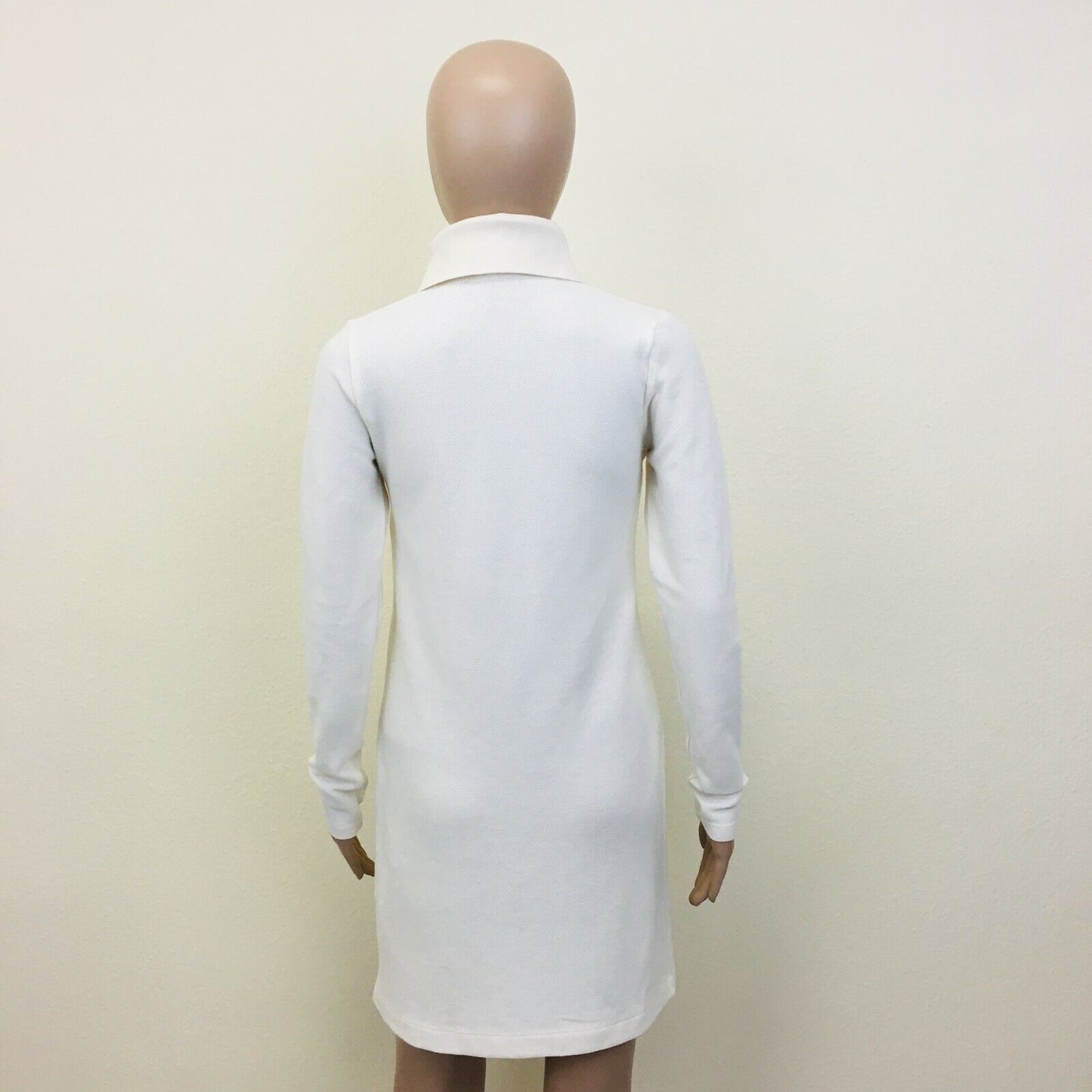 ZARA White Long Sleeve Polo Neck Dress Size S