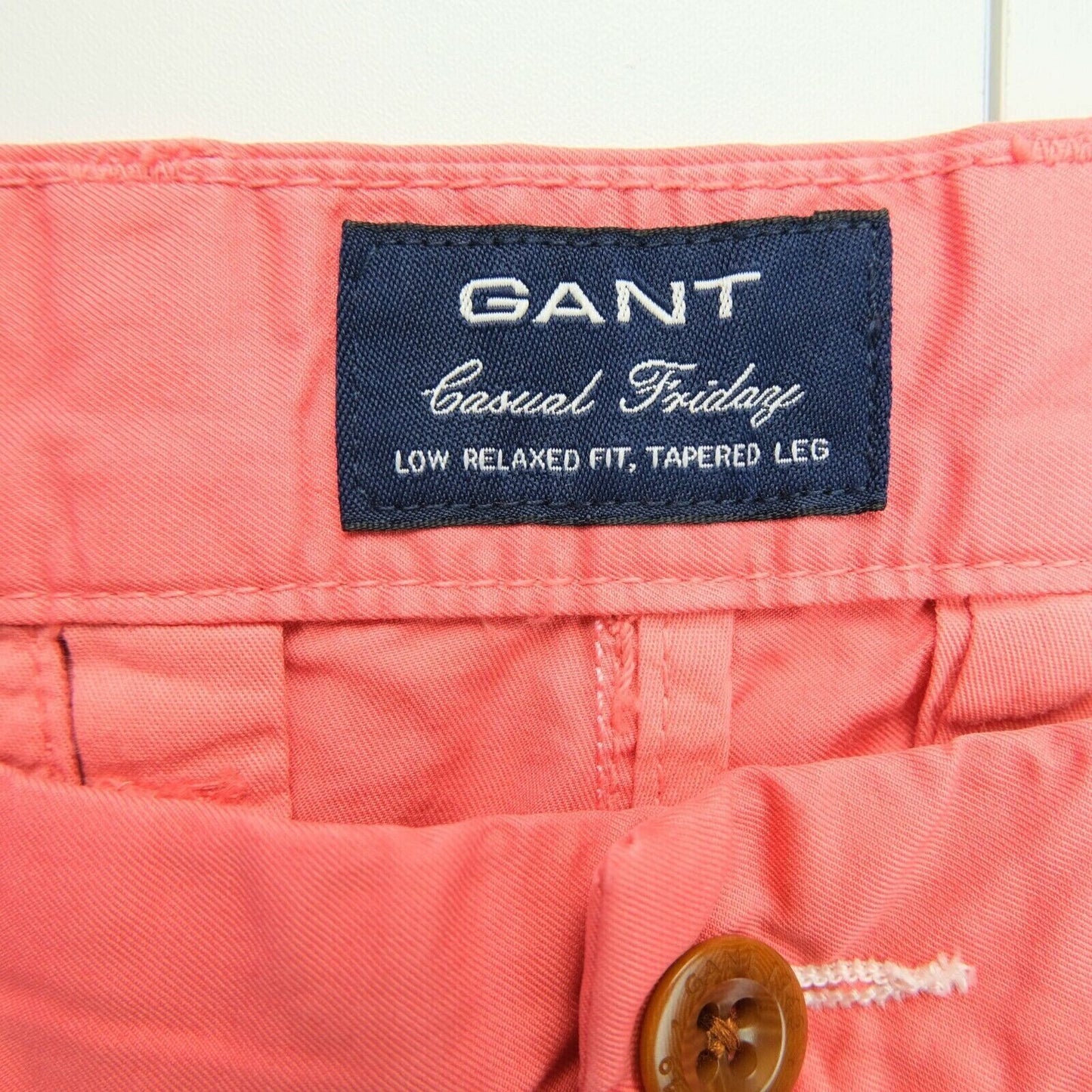 GANT Pink Casual Friday Summer Relaxed Tapered Fit Chino Pants Trousers W33 L34