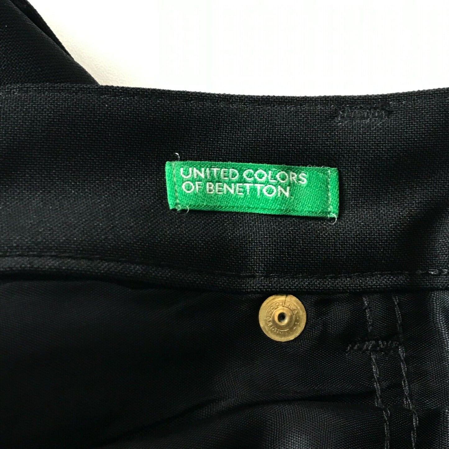 UNITED COLORS OF BENETTON Women Black Regular Fit Trousers Size EUR 38 W23