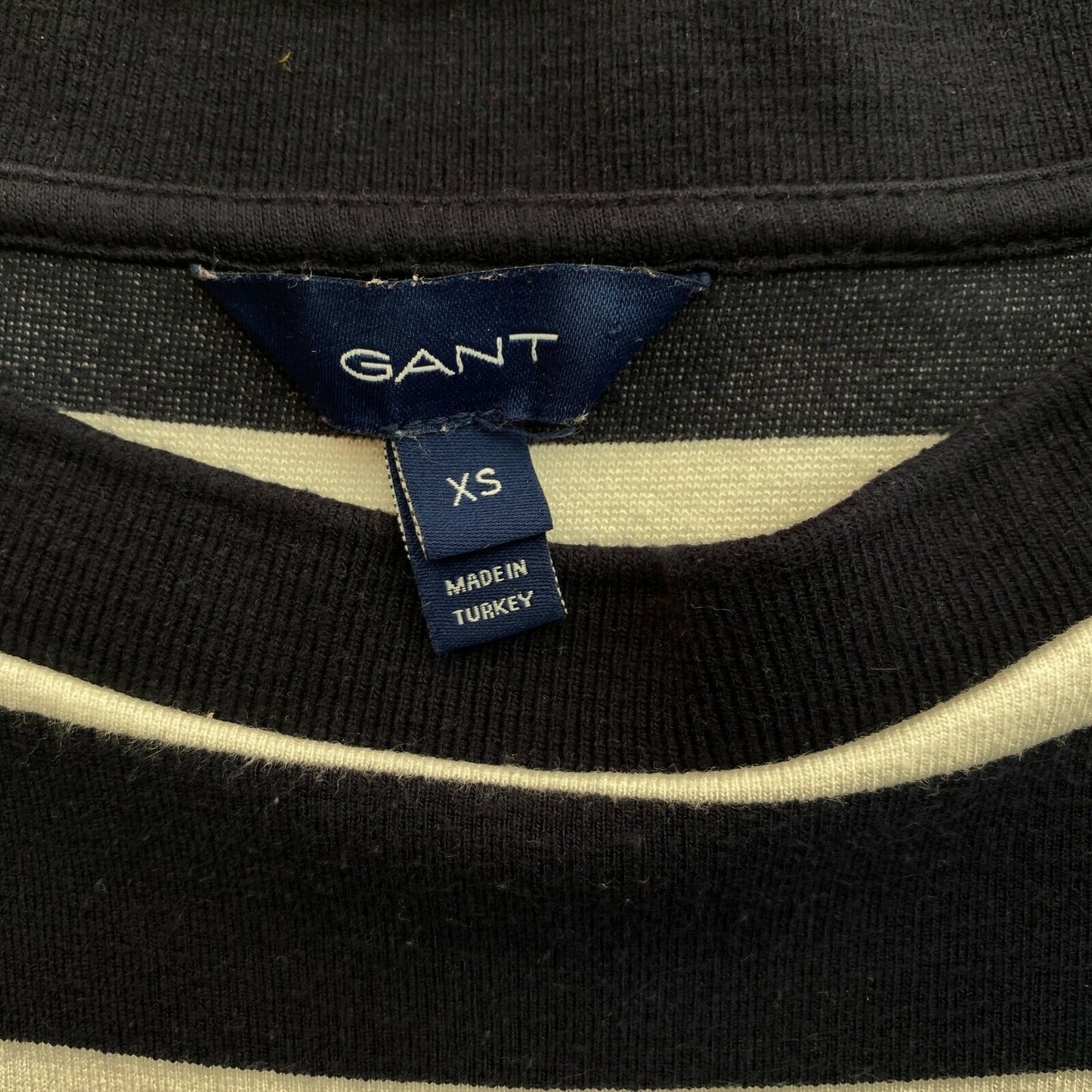 GANT Navy Blue Striped Crew Neck Dress Size XS