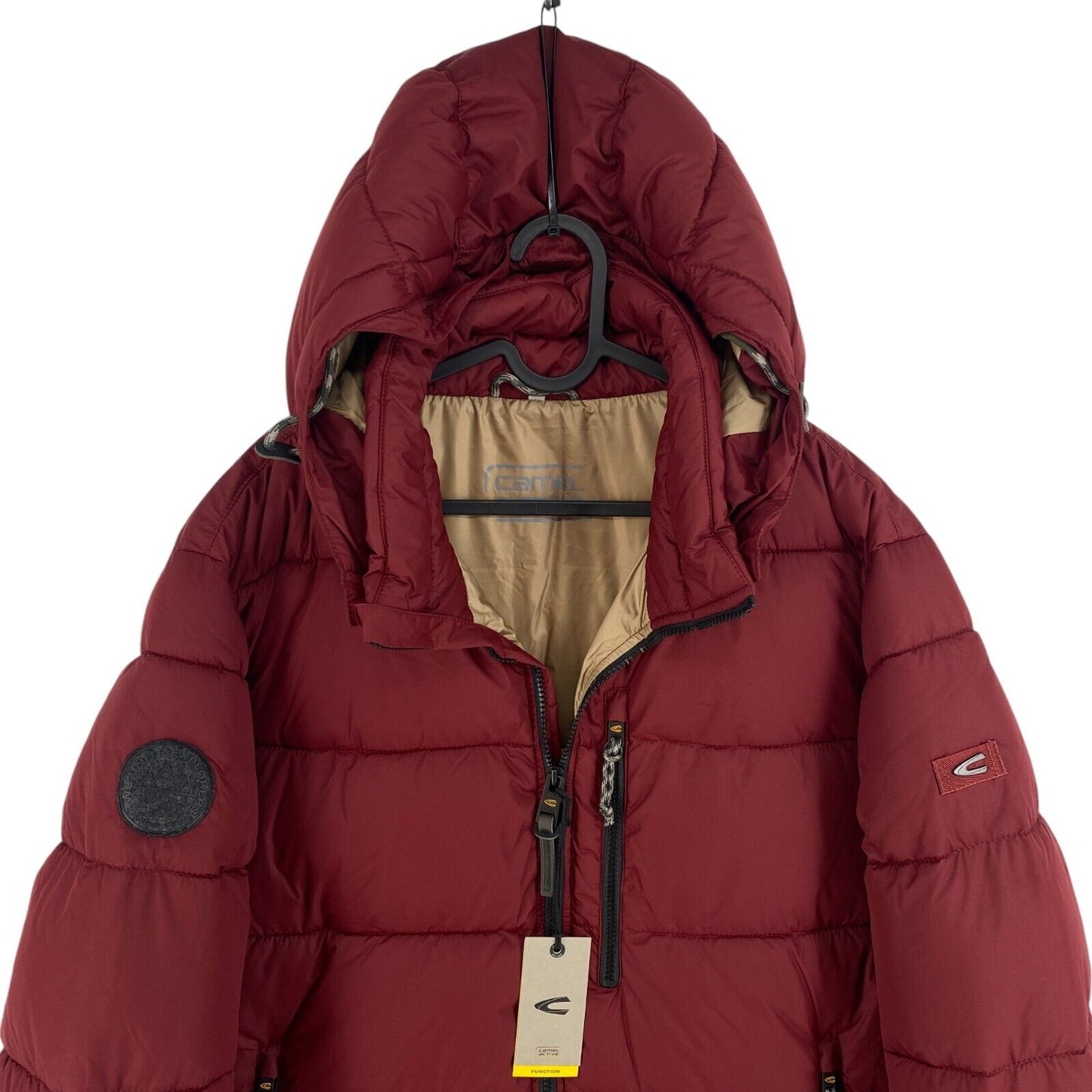 CAMEL ACTIVE Men Dark Red Hooded Padded Puffer Jacket Coat Size EU 54 UK/US 44