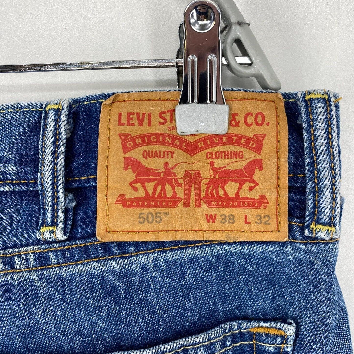 Levi's 505 Blue Regular Straight Fit Jeans W38 L30