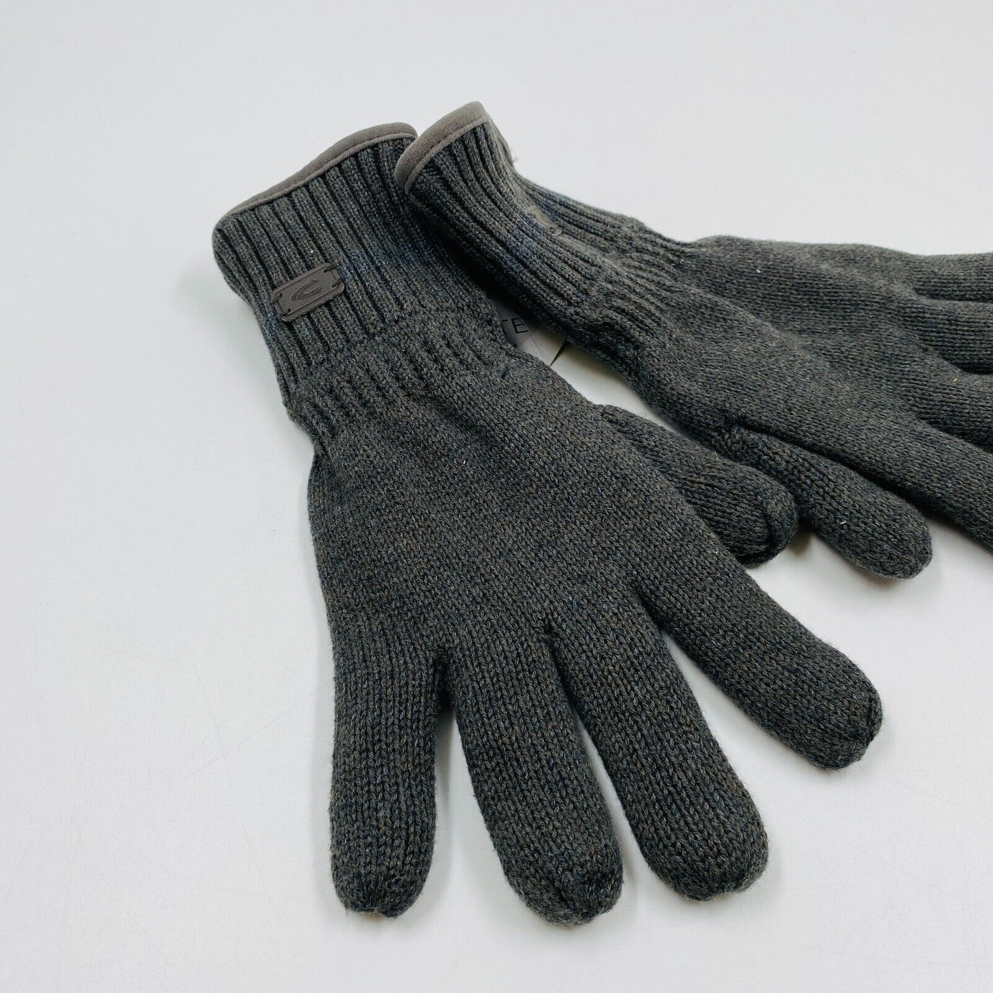 Camel Active Mens Dark Grey Cotton Insulated Warm Knit Gloves Size L