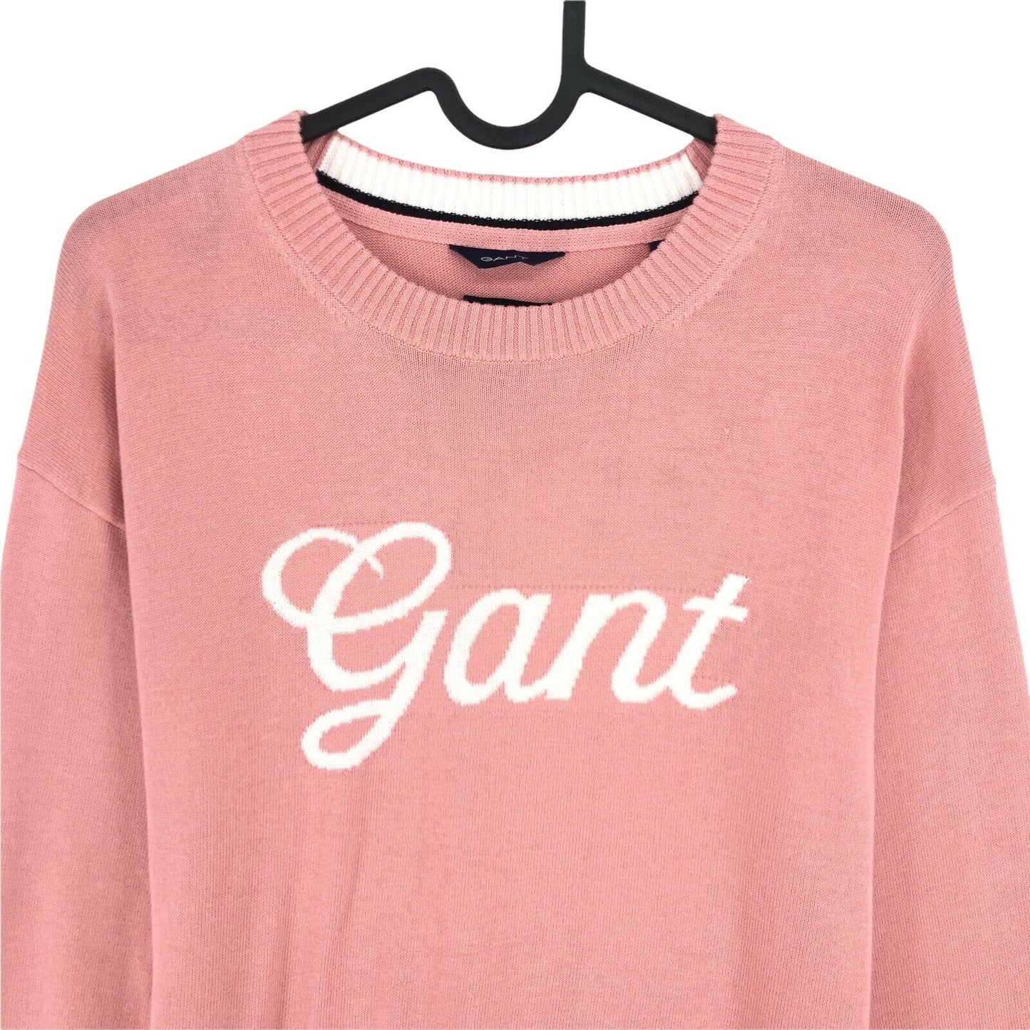 GANT Pink Crew Neck Logo Jumper Sweater Size XS