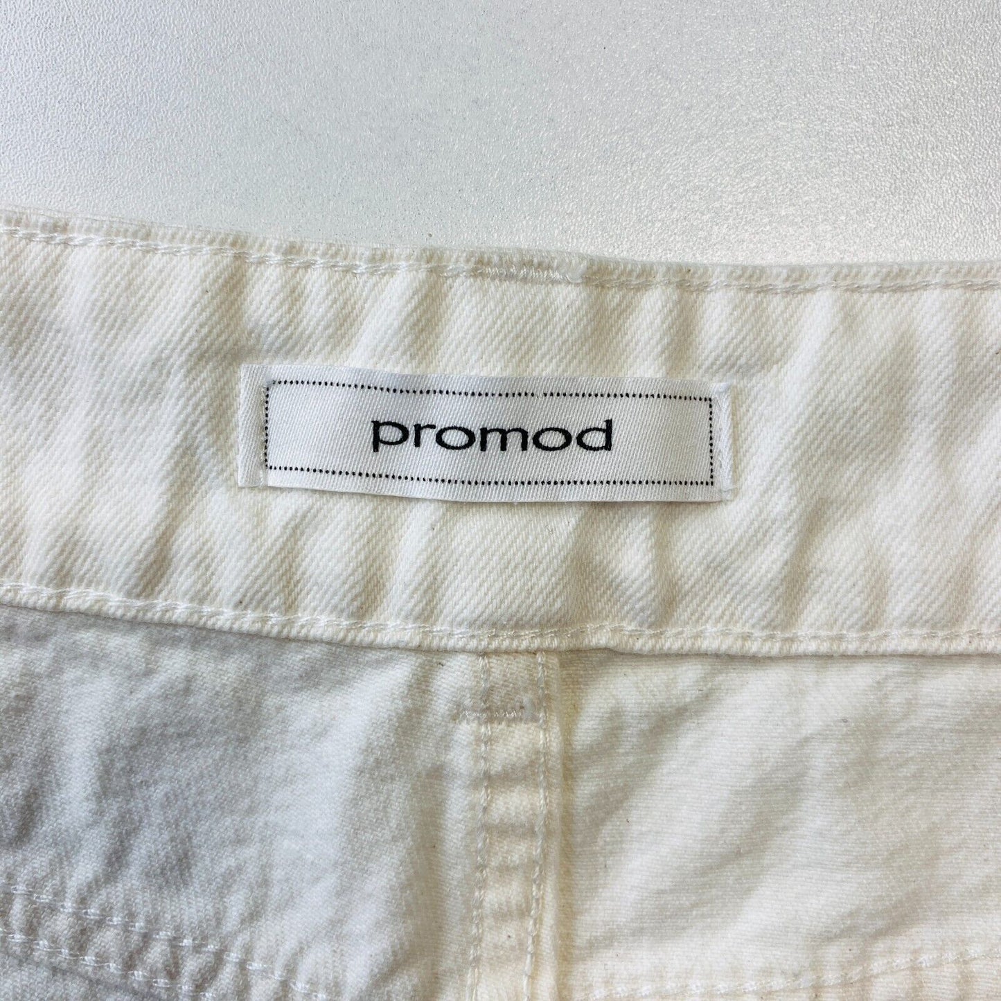 PROMOD Women White Relaxed Wide Leg Fit Jeans Size EU 44 W32