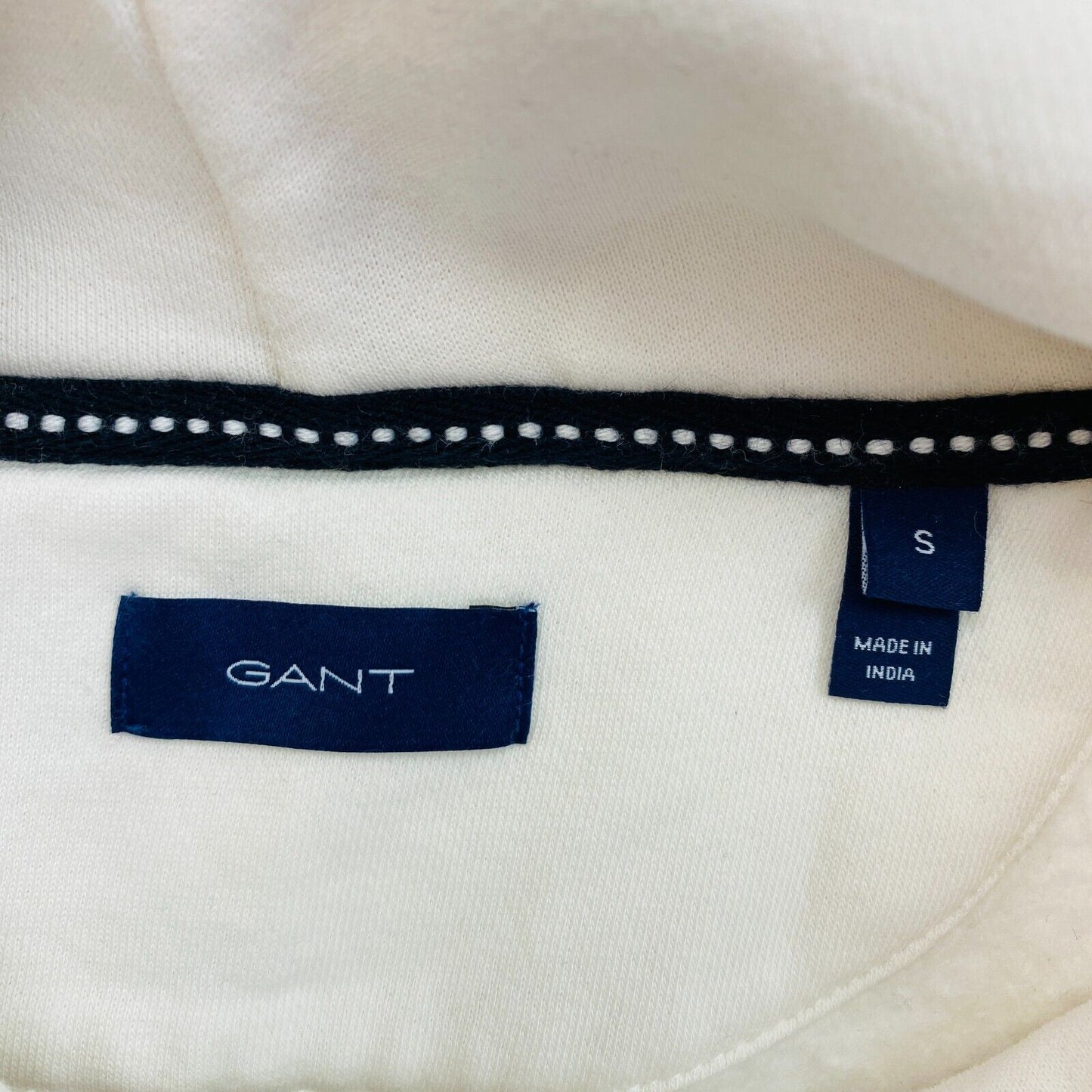 GANT Blanc Rétro Logo Sweat à capuche Pull Taille S