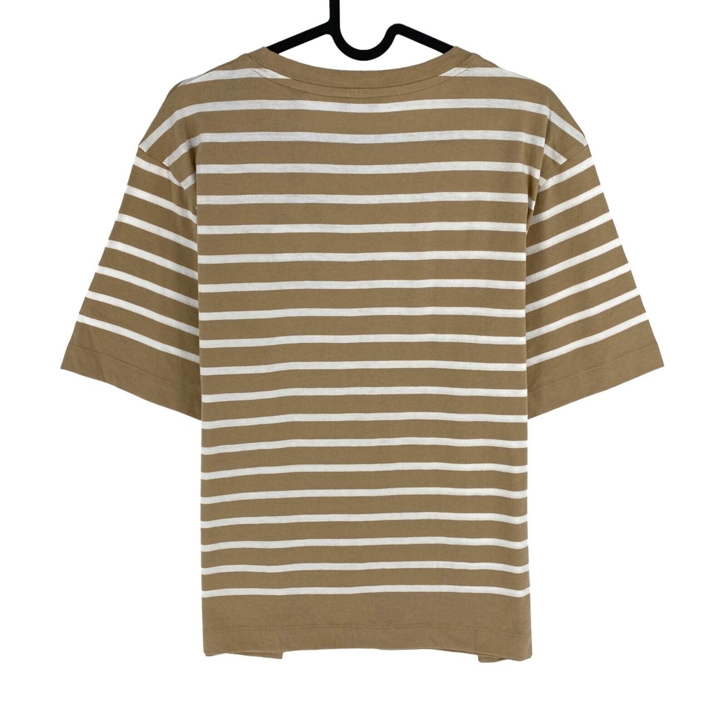 GANT Women Brown Logo Striped Crew Neck SS T Shirt Size L