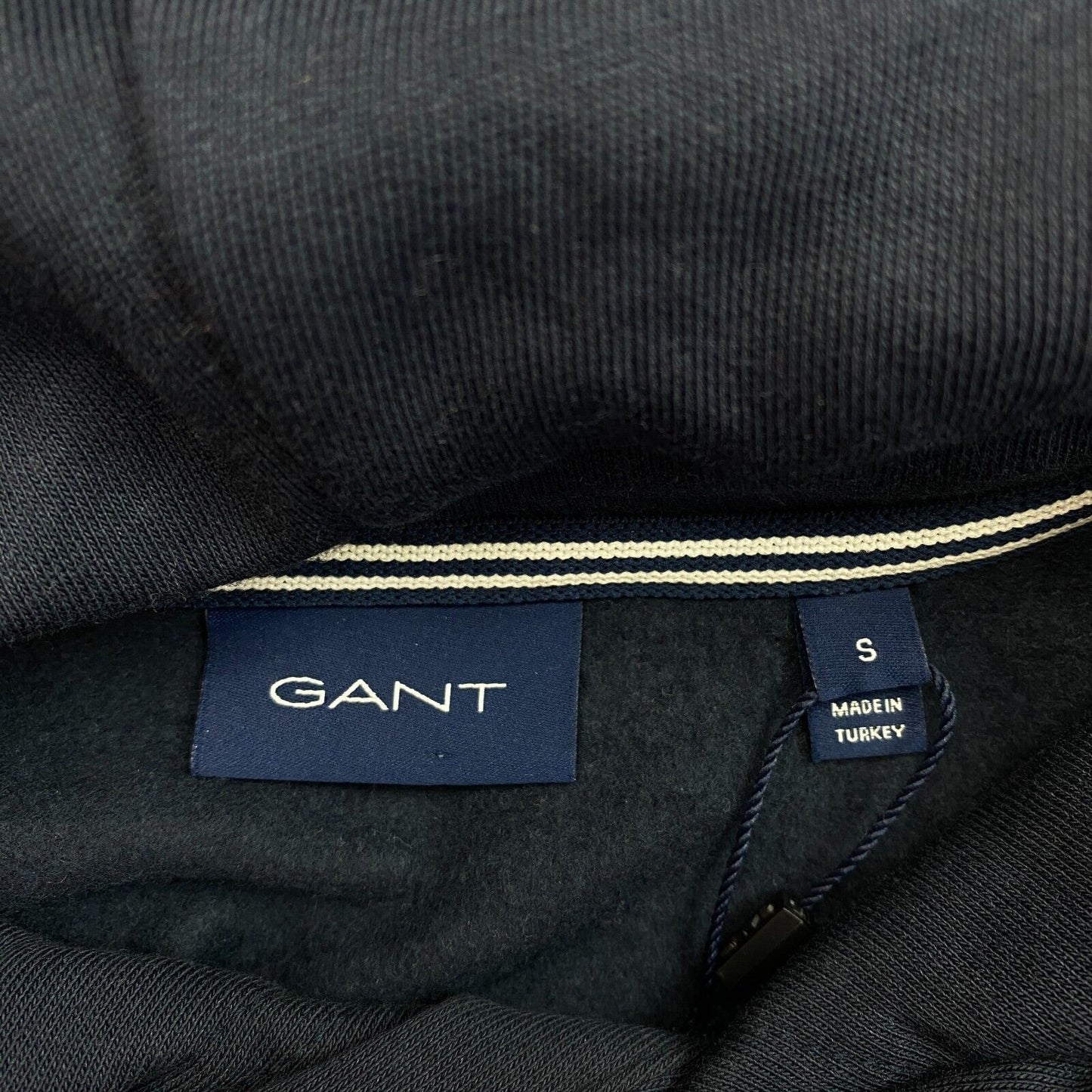 GANT Marineblauer Kapuzenpullover mit Logo, Größe S