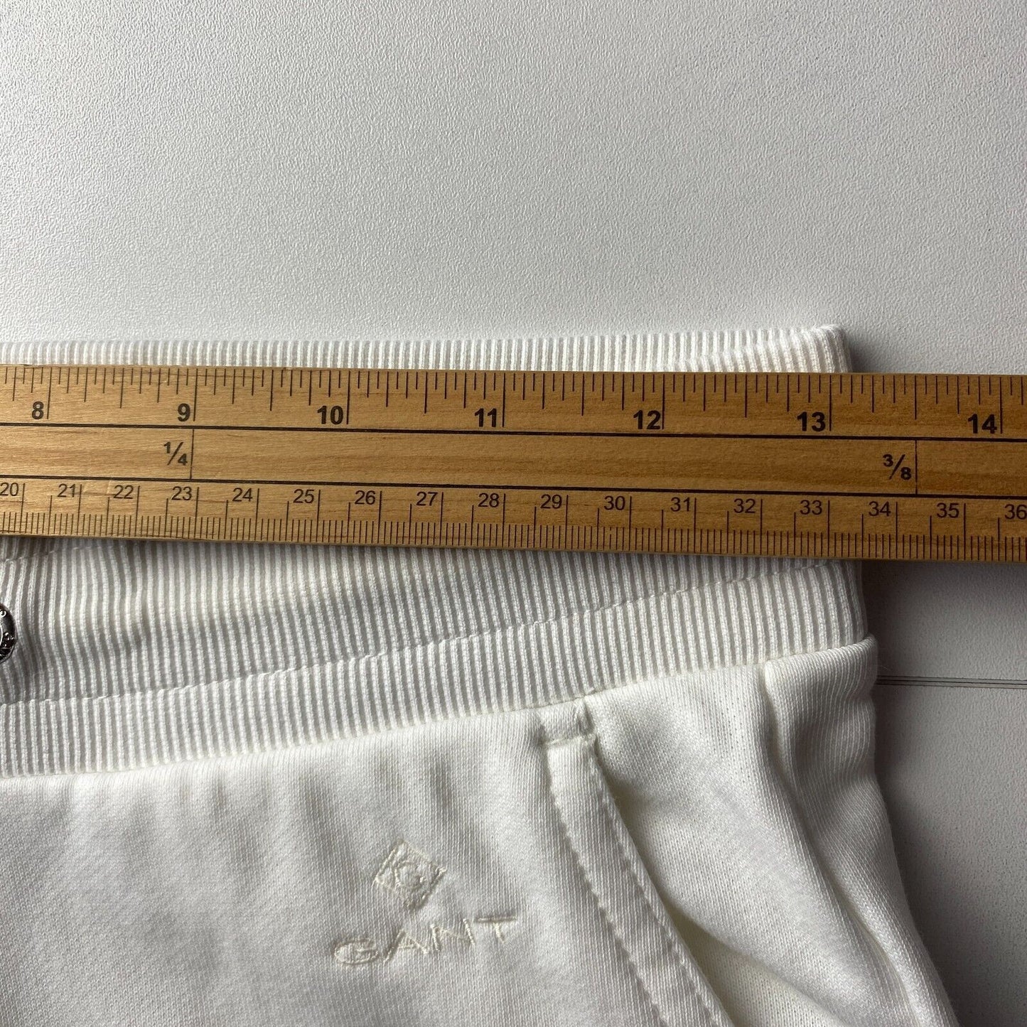 GANT Women White Regular Fit Cuffed Sweat Pants Trousers Size XS