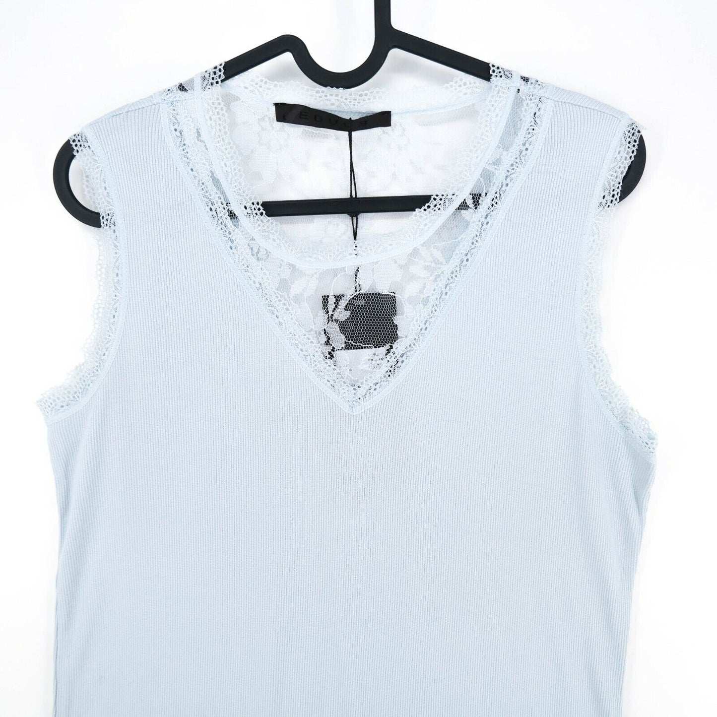 EDUCE Light Blue Lace Tank Top T Shirt Size L