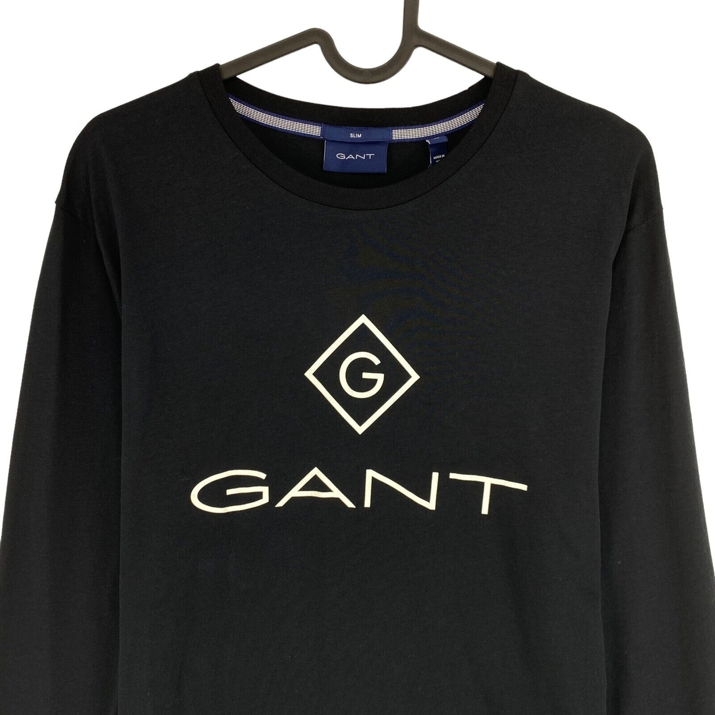 GANT Black Lock Up Crew Neck Slim Manches Longues T-shirt Taille M