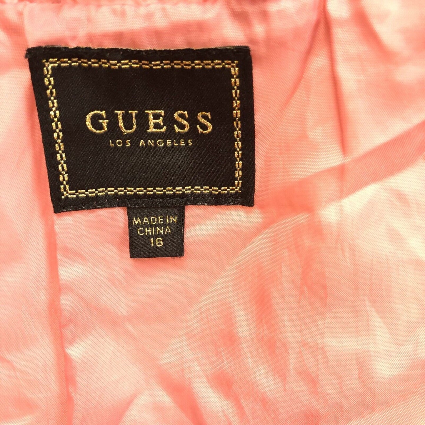 GUESS Pink Down Padded Puffer Coat Jacket Size 16 Years