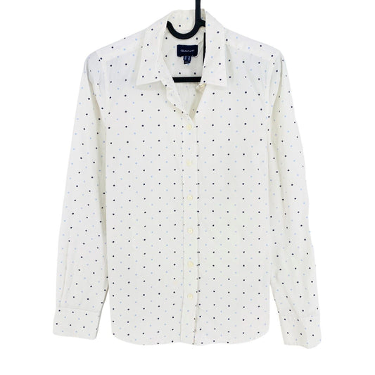 GANT White Dot Print Shirt Size EU 34 UK 8 US 4