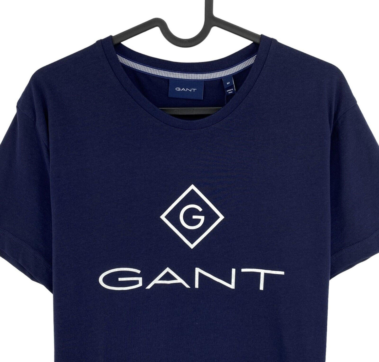 GANT T-Shirt mit Rundhalsausschnitt und Lock-Up-Muster, Marineblau, Größe M