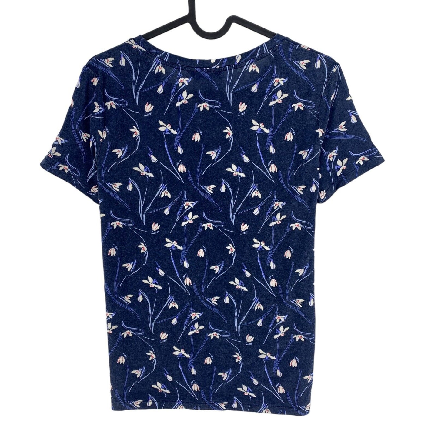 GANT Navy Blue Floral Print Crew Neck T Shirt Size XS