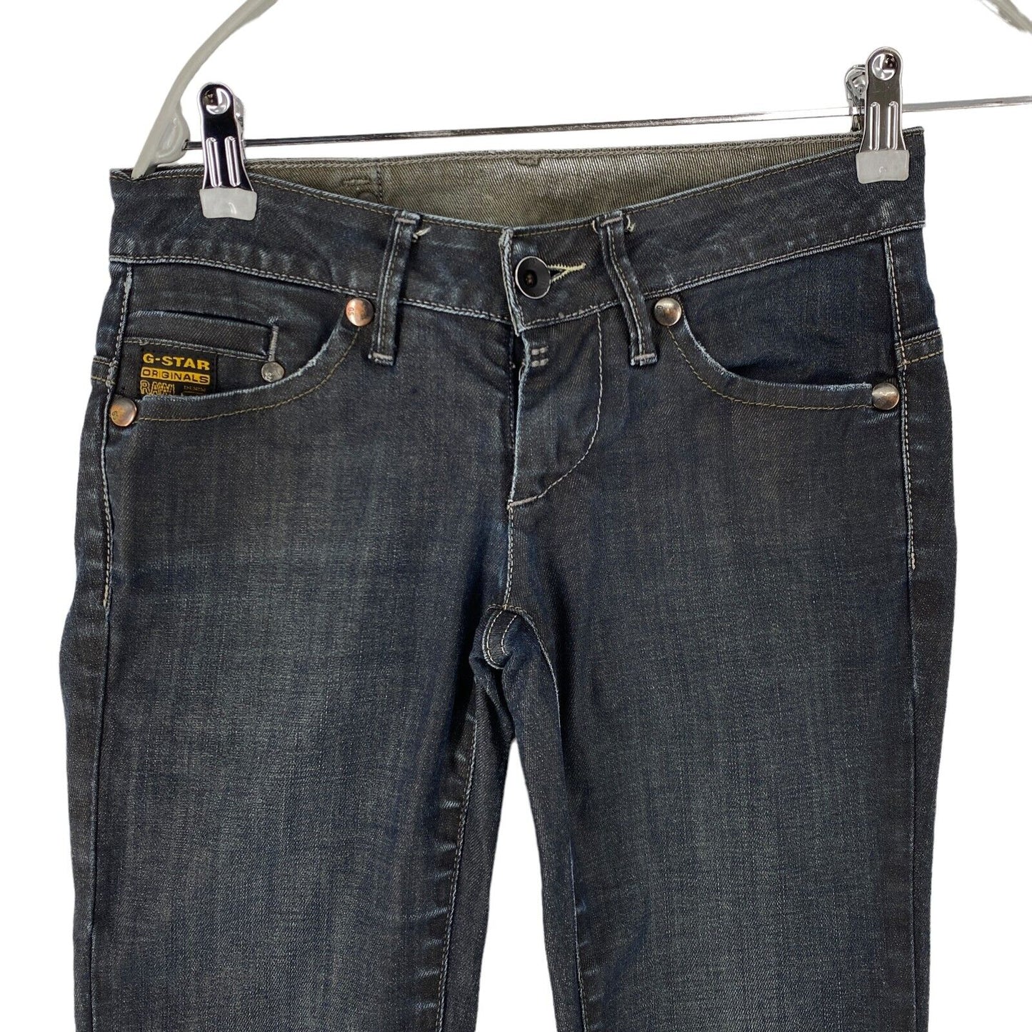 G-STAR MIDGE Damen Jeans in Dunkelgrau, Regular Straight Fit, Größe W27 L32