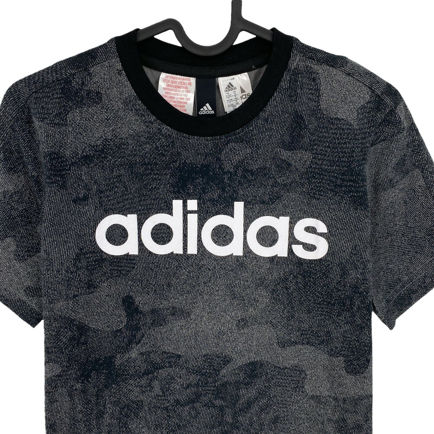 Adidas Youth Boys Gris Crew Neck T-shirt Taille 11-12 ans