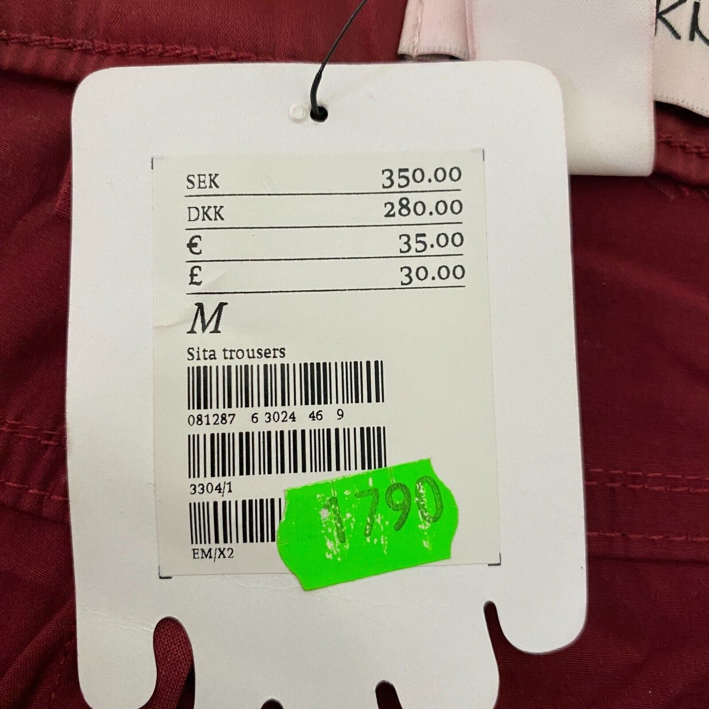 MONKI Damen Jeggings-Hose in Skinny-Fit, Rot, Größe M