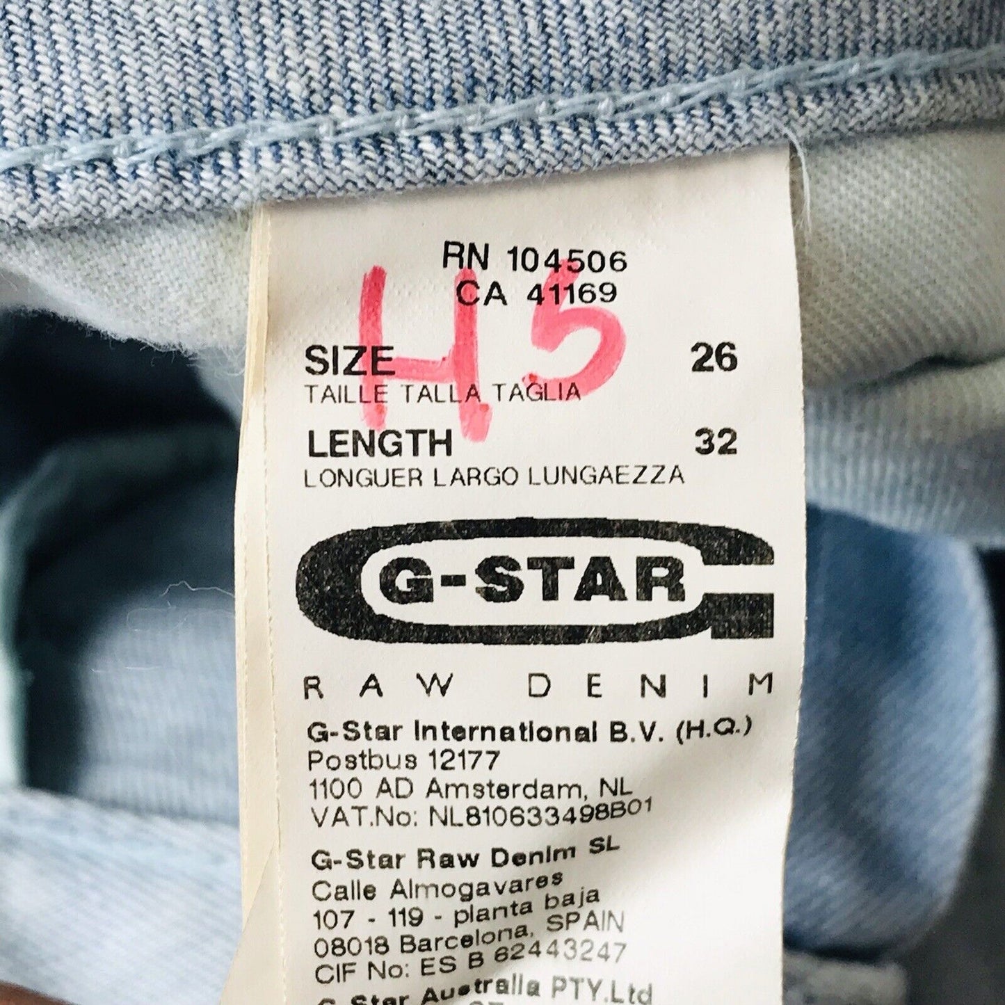 G-STAR RAW MIDGE CUSTOM Women Light Blue Regular Bootcut Fit Jeans W26 L32