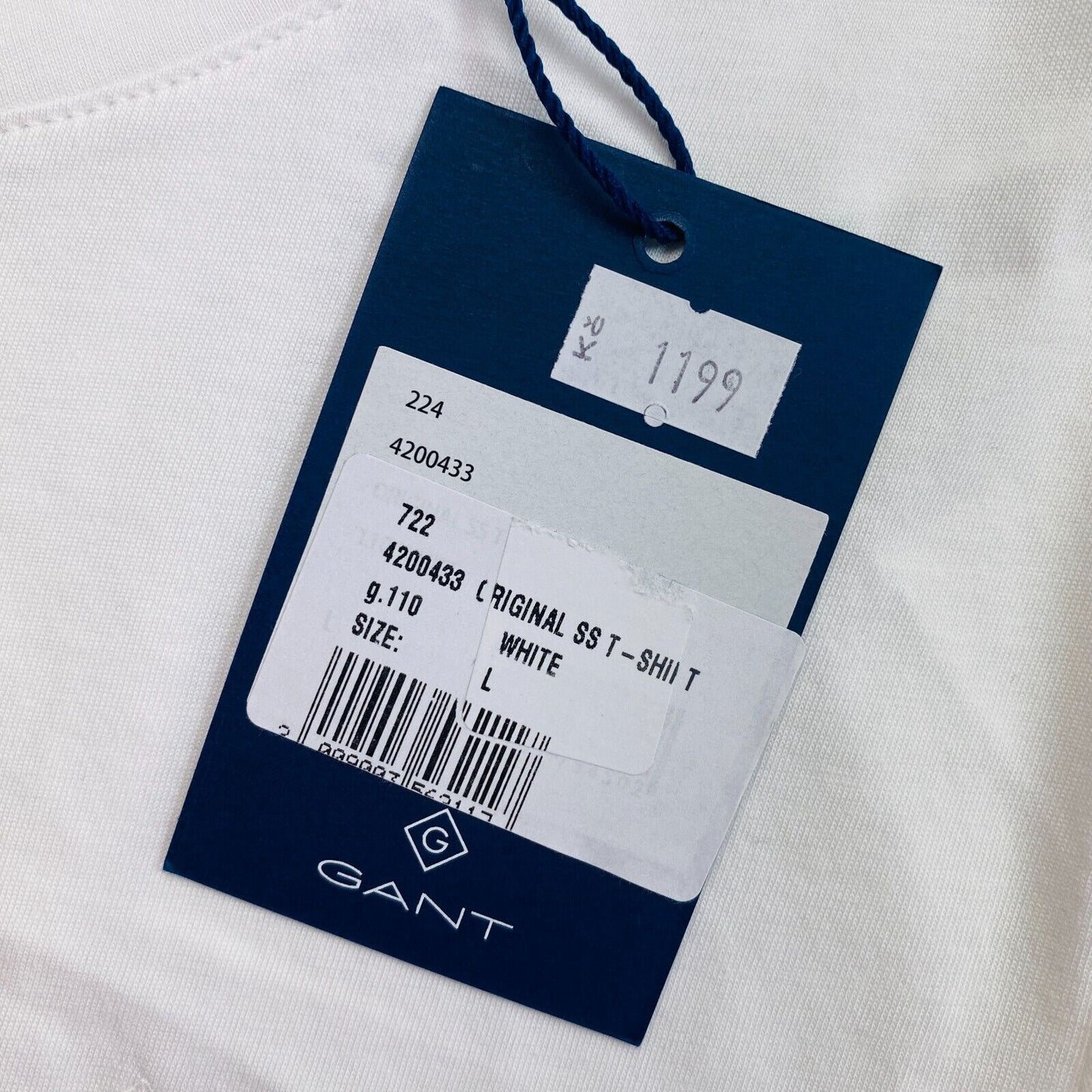 GANT Weiß Original Rundhals T-Shirt Größe L