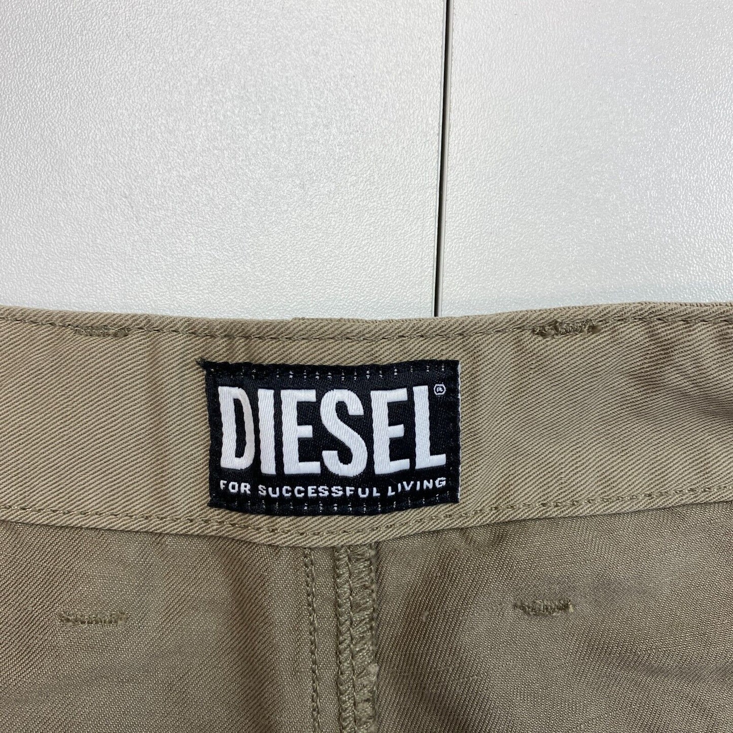 Diesel Brown Loose Cotton Linen Twill Pantalon Pantalon Taille W27