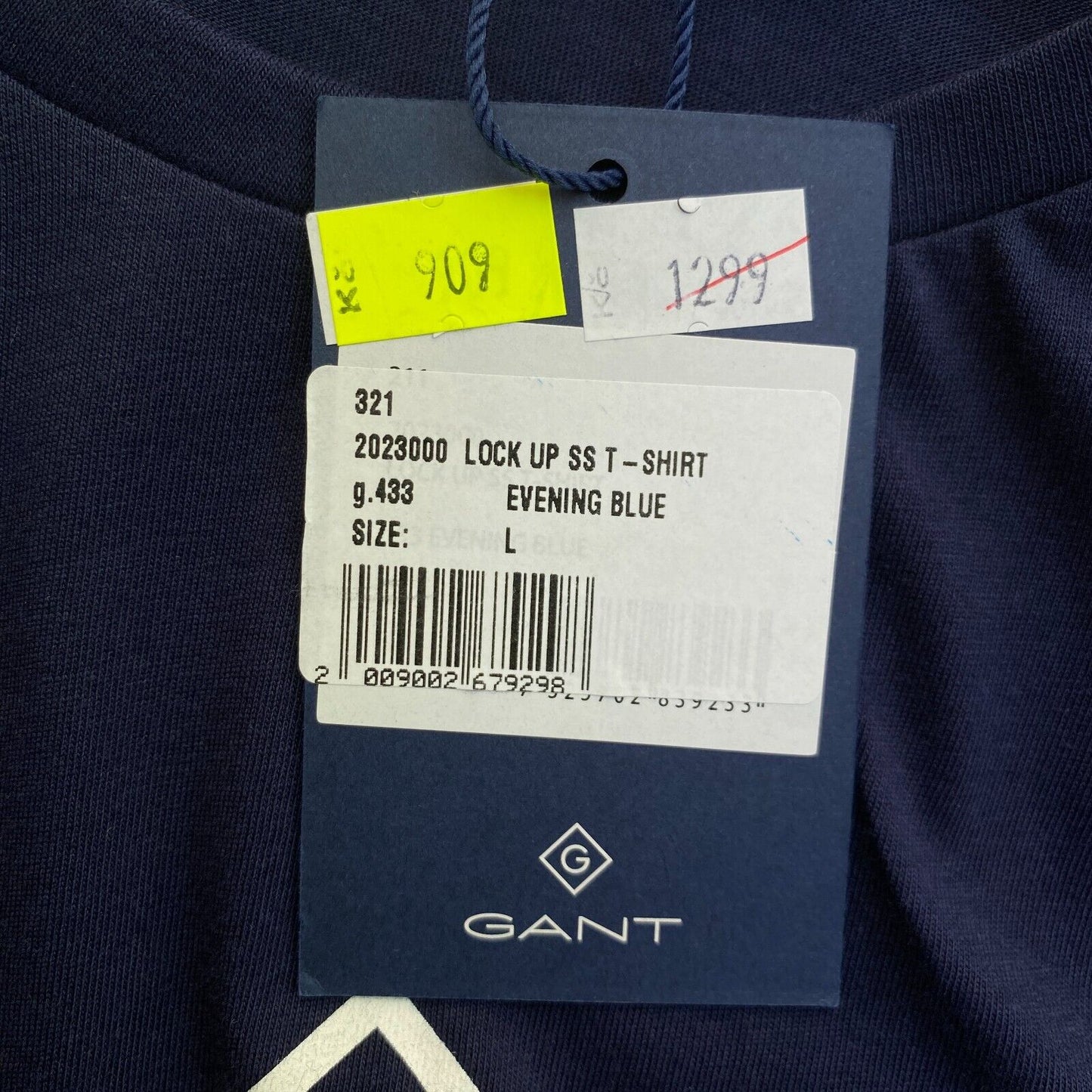 GANT Navy Blue Lock Up Crew Neck T-Shirt Size L